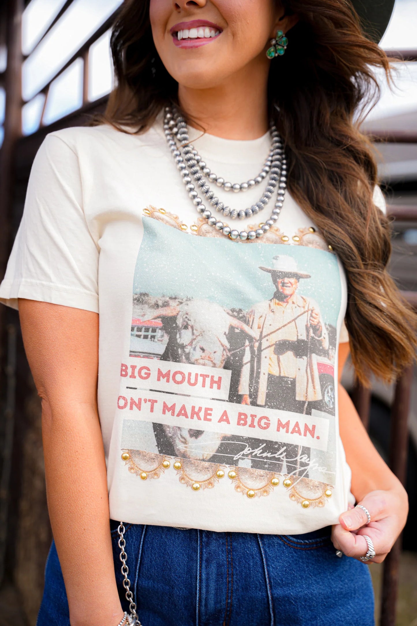 Big Mouth Big Man – Studded Graphic Tee