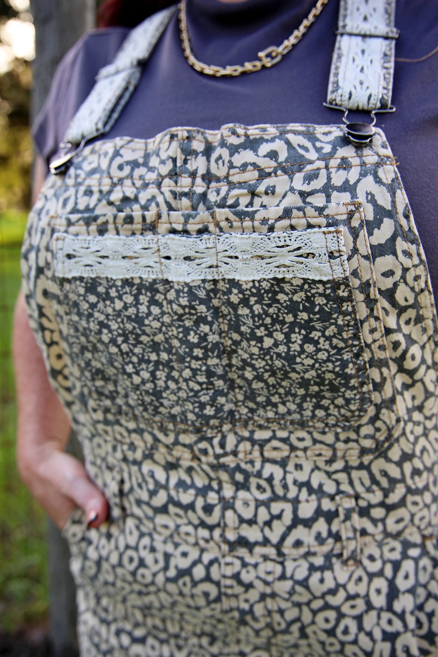 Feral Fields – Grey Leopard Overalls