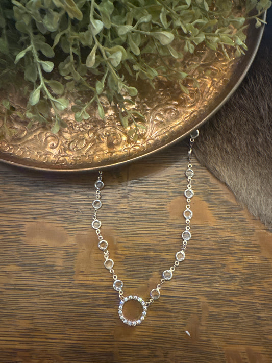 Looking Glass Charm - Gold Necklace