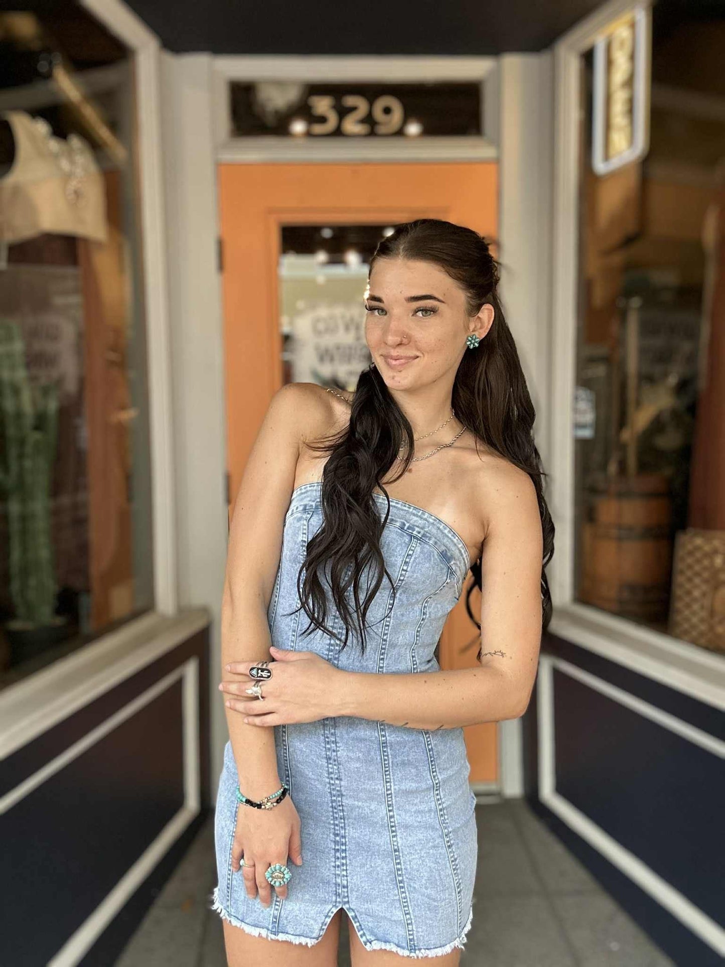 Cowgirl Curve - Denim Body-Con Dress