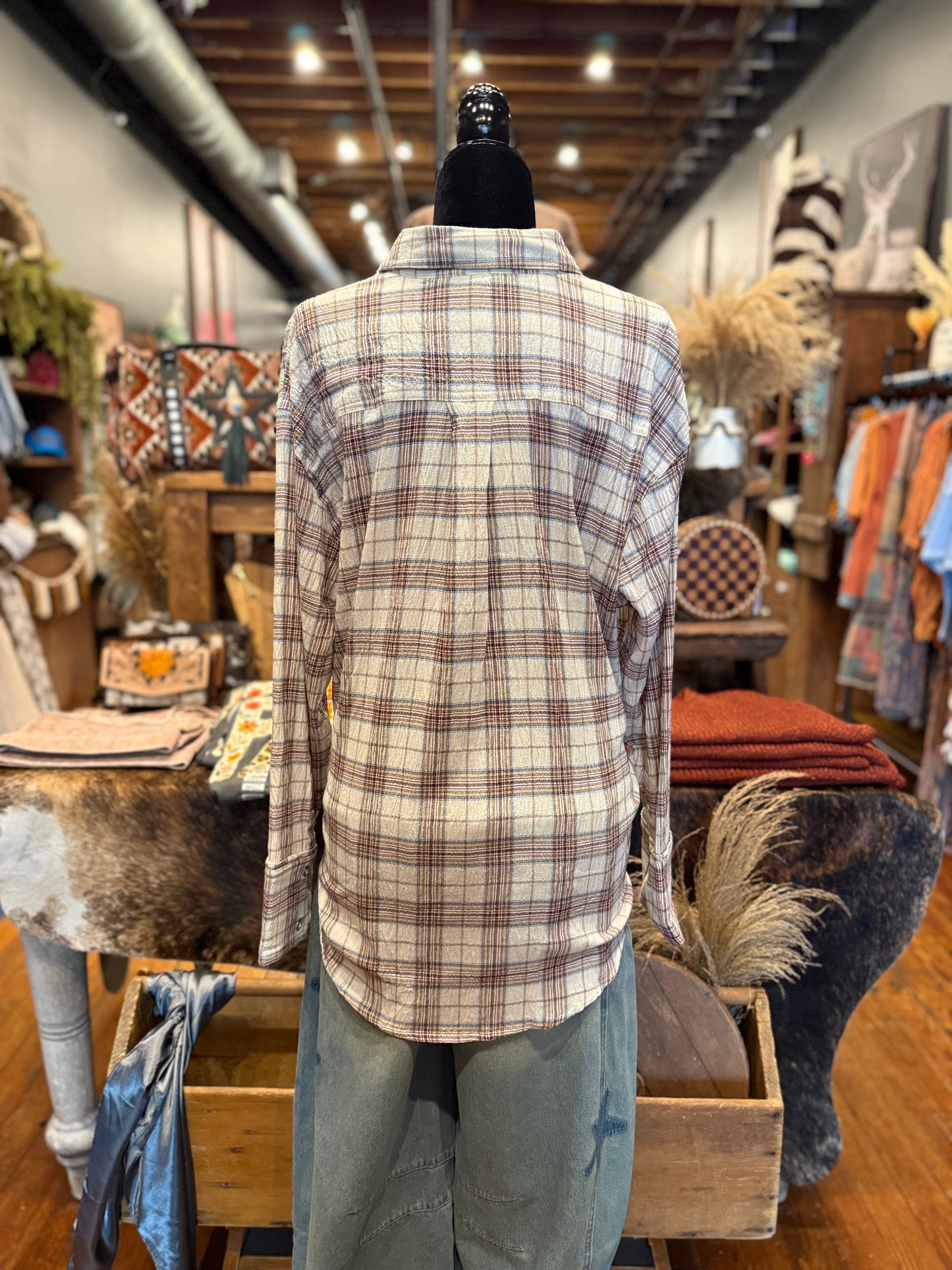 Autumn Roads – Ivory Plaid Button Down