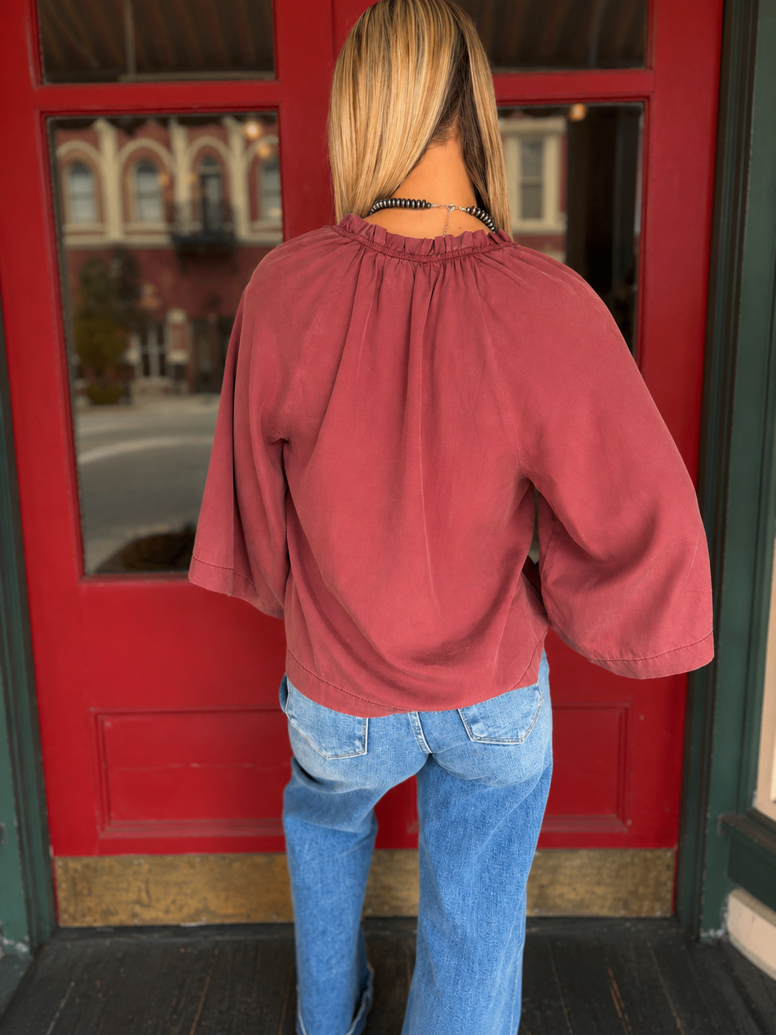 Weathered Rose – Maroon Bell Sleeve Top