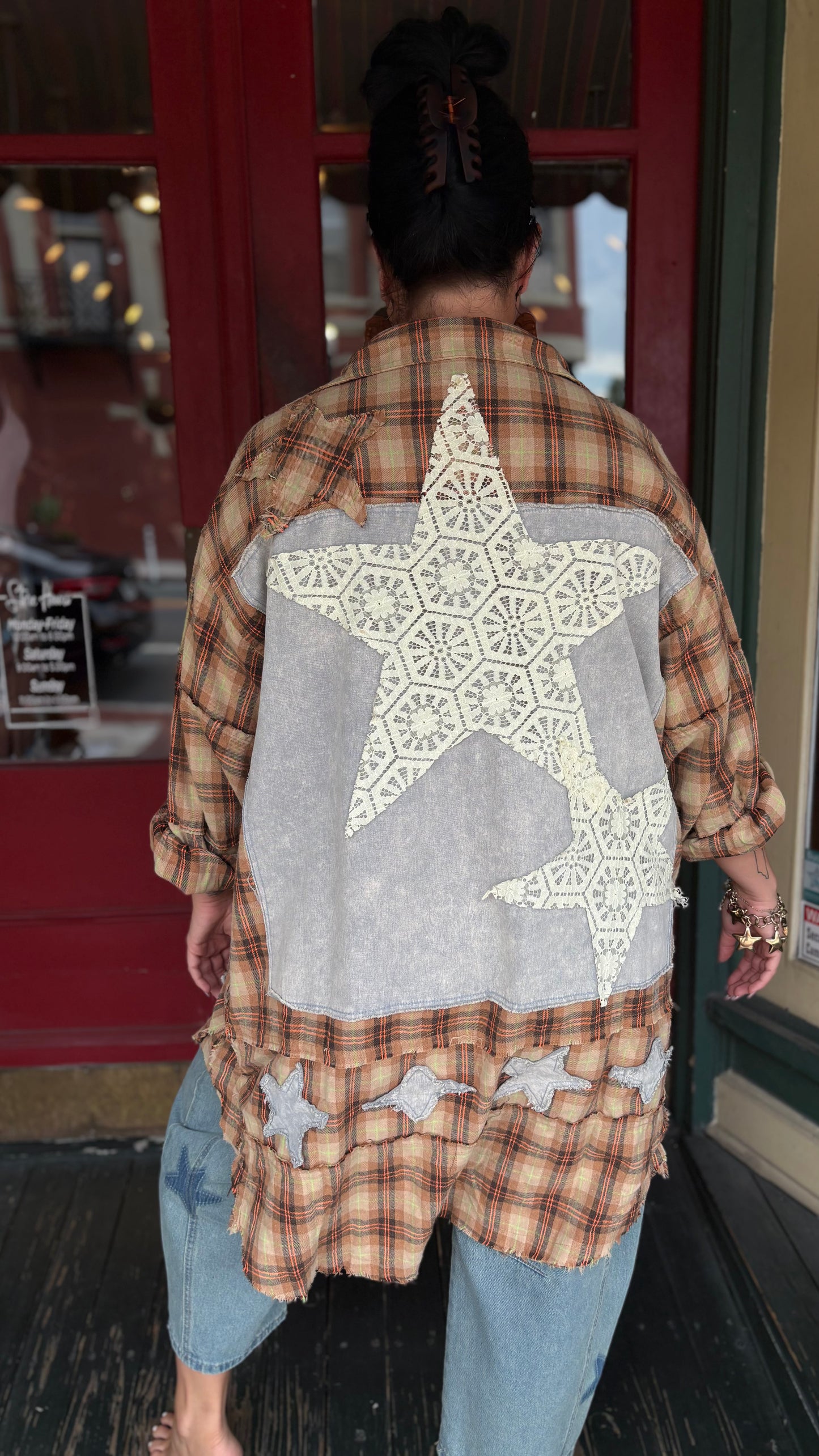 Starry Homestead – Plaid Shirt Dress