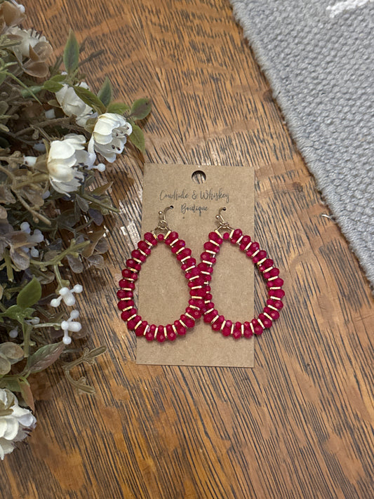 Golden Fire - Red Earrings