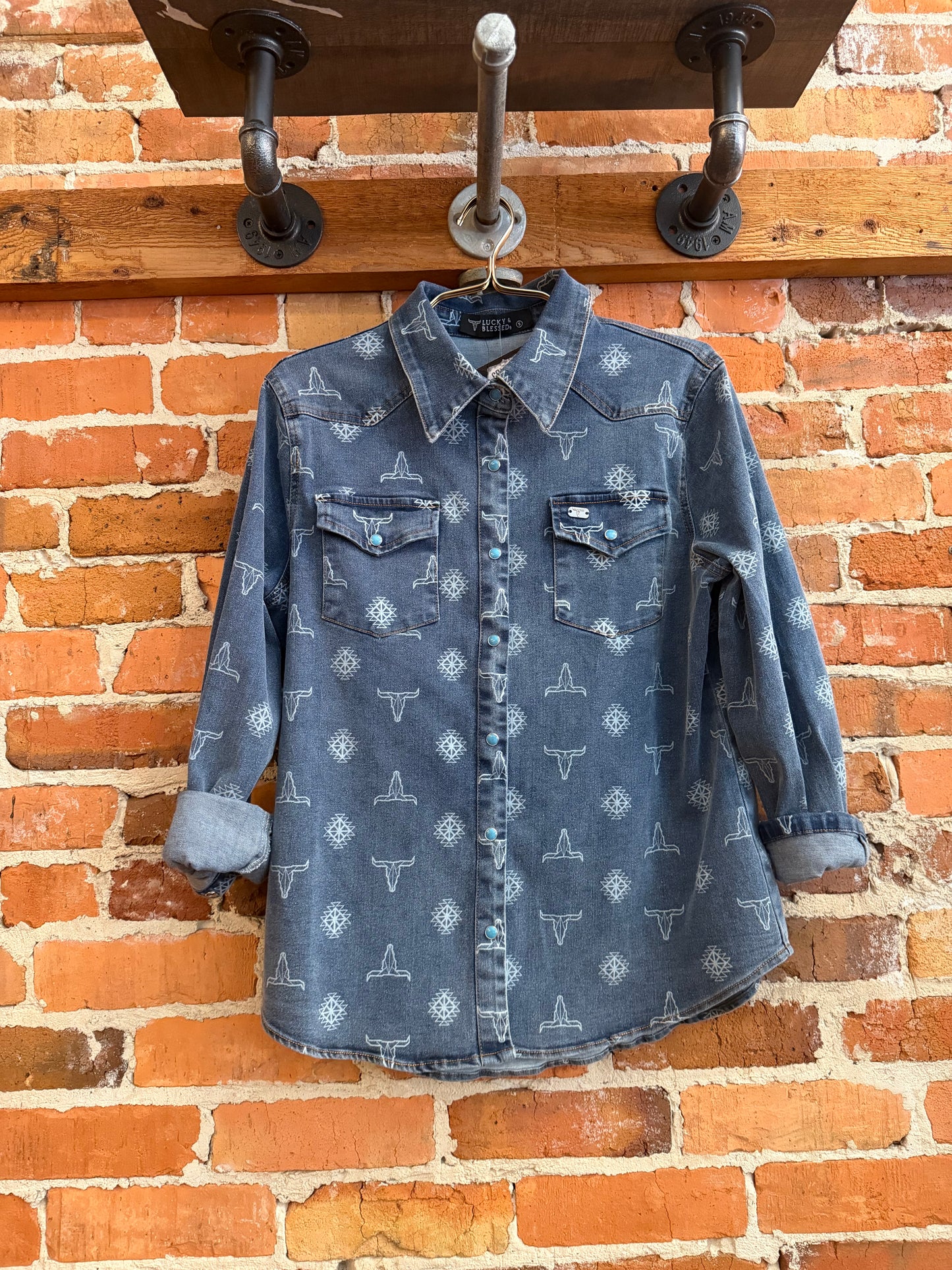 Ridge Runner- Long Sleeve Denim Button up