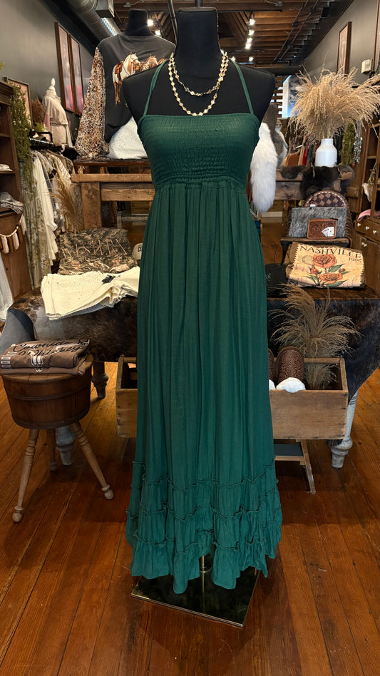 Emerald Romance – Green Maxi Dress