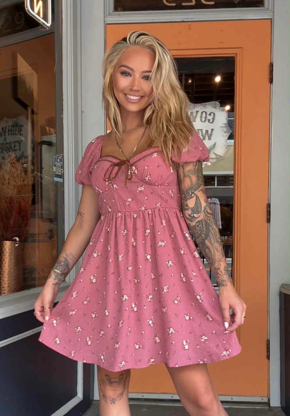 Dusty Rosewood - Mauve Mini Dress