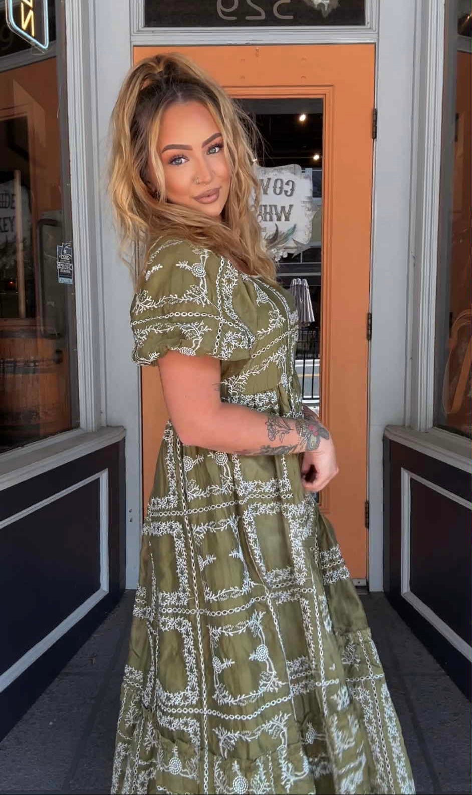 Olive Harvest - Olive Midi Dress