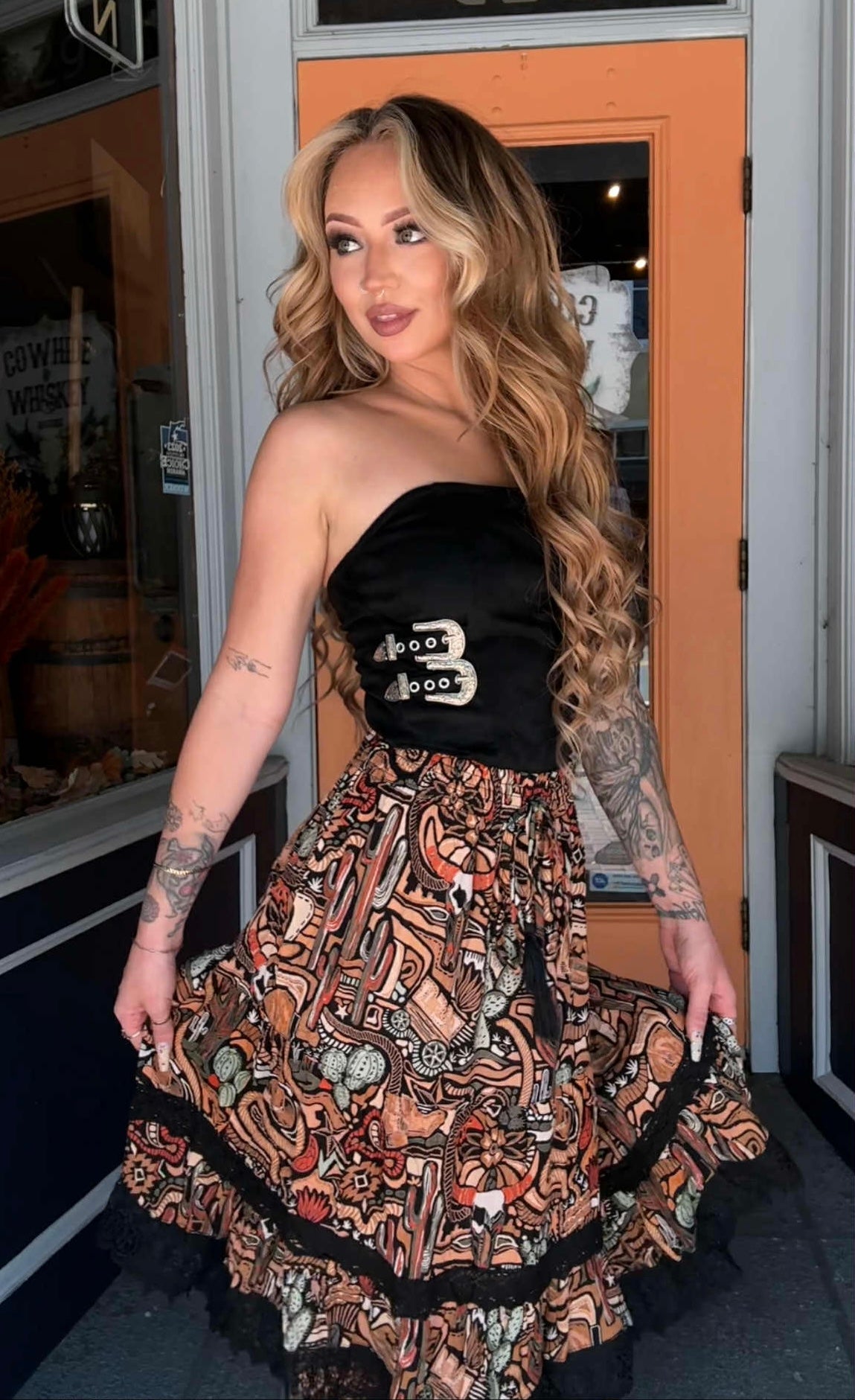 Western Collage - Lace Skirt