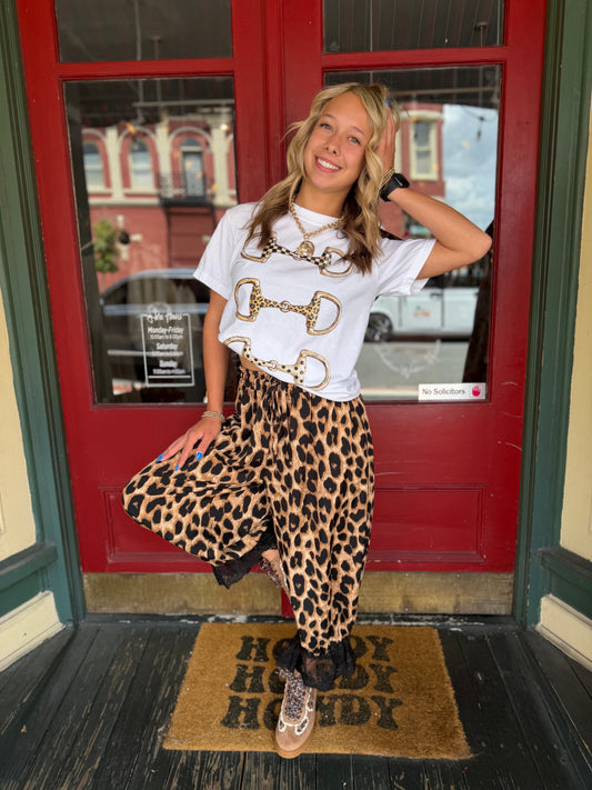 Lace & Leopard – Wide Leg Bloomer Pants