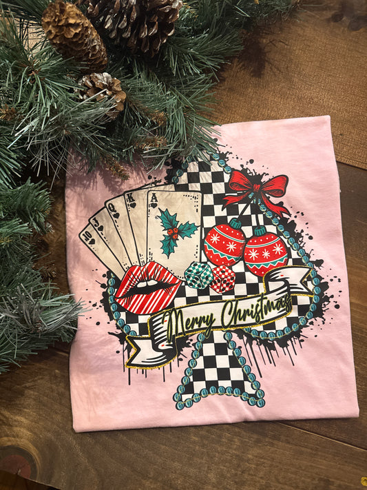 Christmas Spade- Pink Graphic Tee