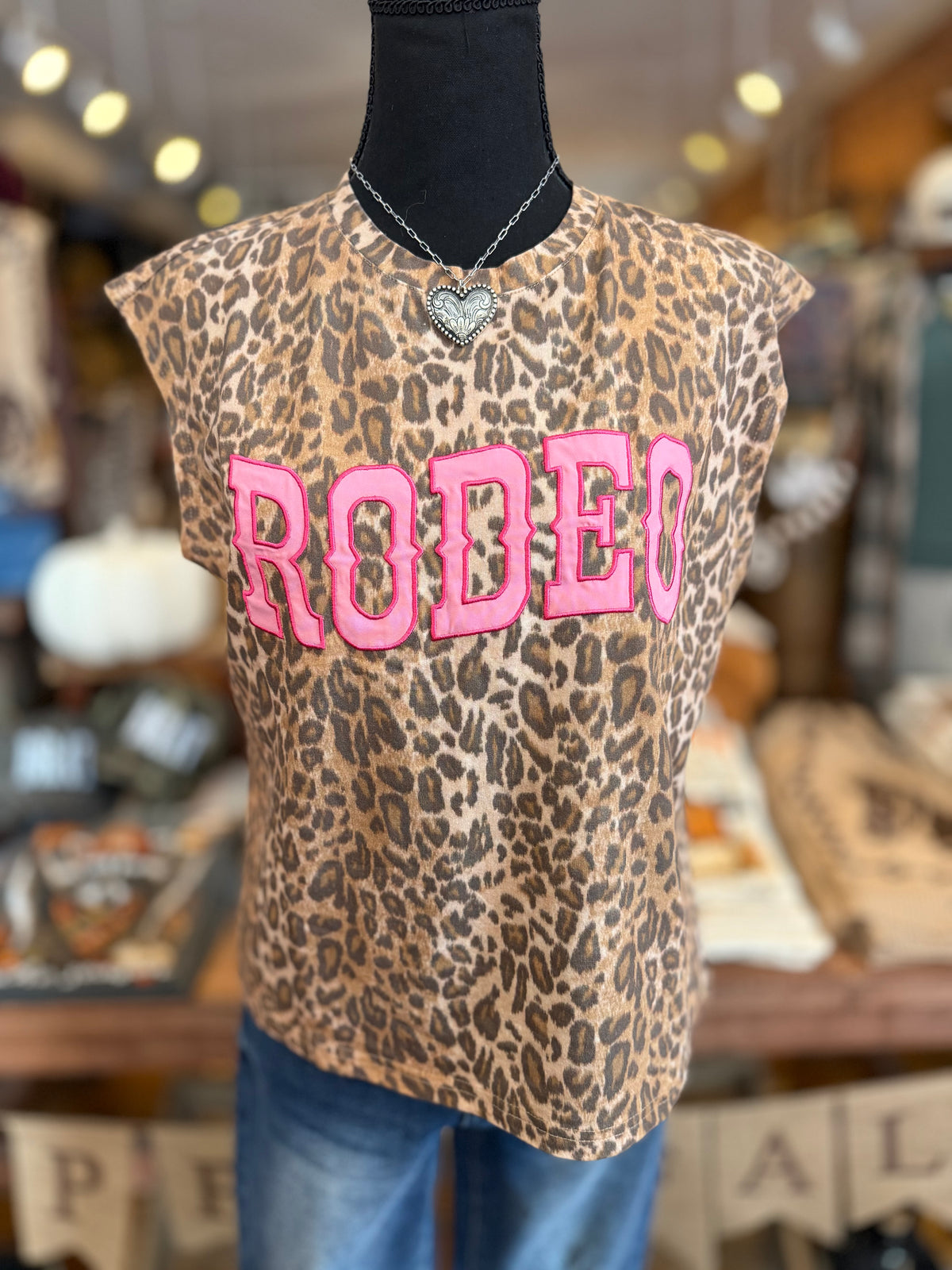 Rodeo Sweetheart – Cheetah Muscle Tank