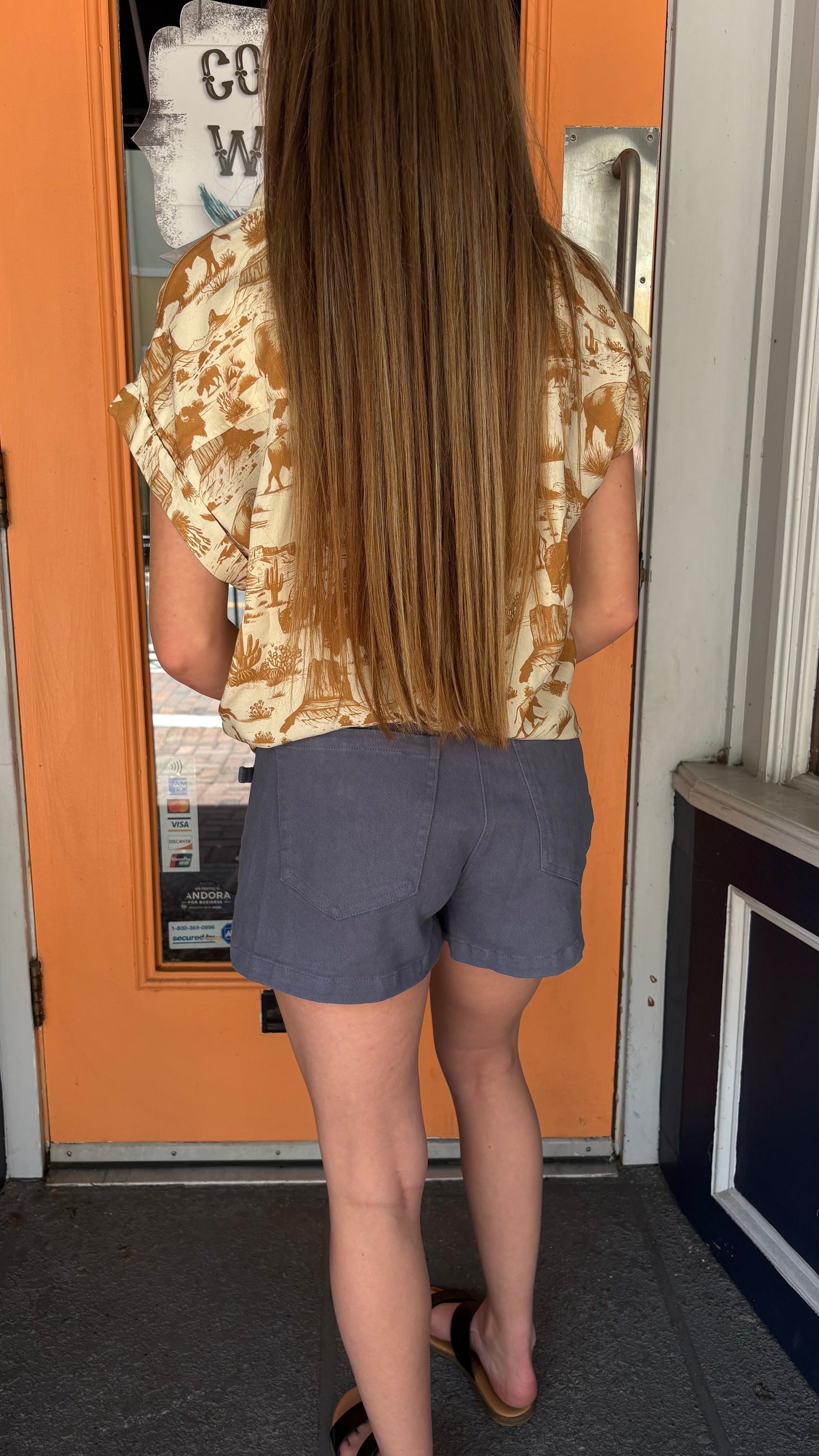 Cinch Me In – Gold Buckle Denim Shorts