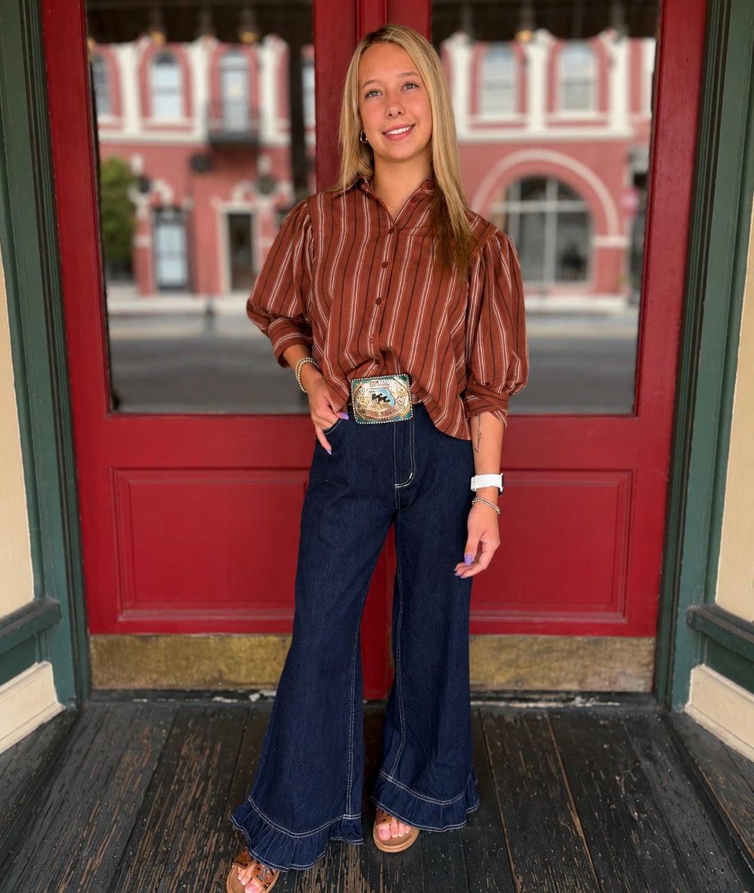 Ranch Ruffle – Wide Leg Denim Jeans