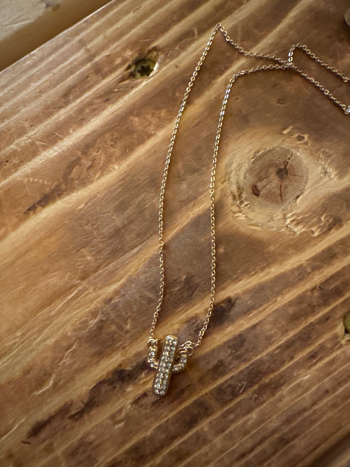 Tiny Cactus - Gold Necklace