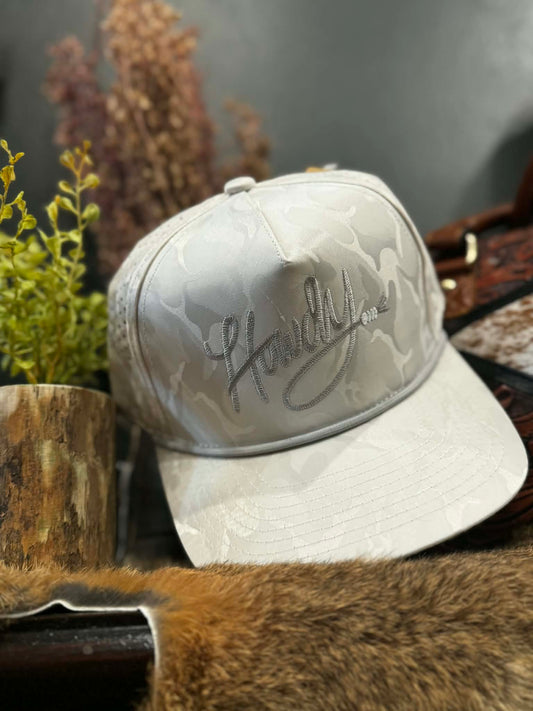 Grey Howdy Rope - Snow Camo Trucker Hat