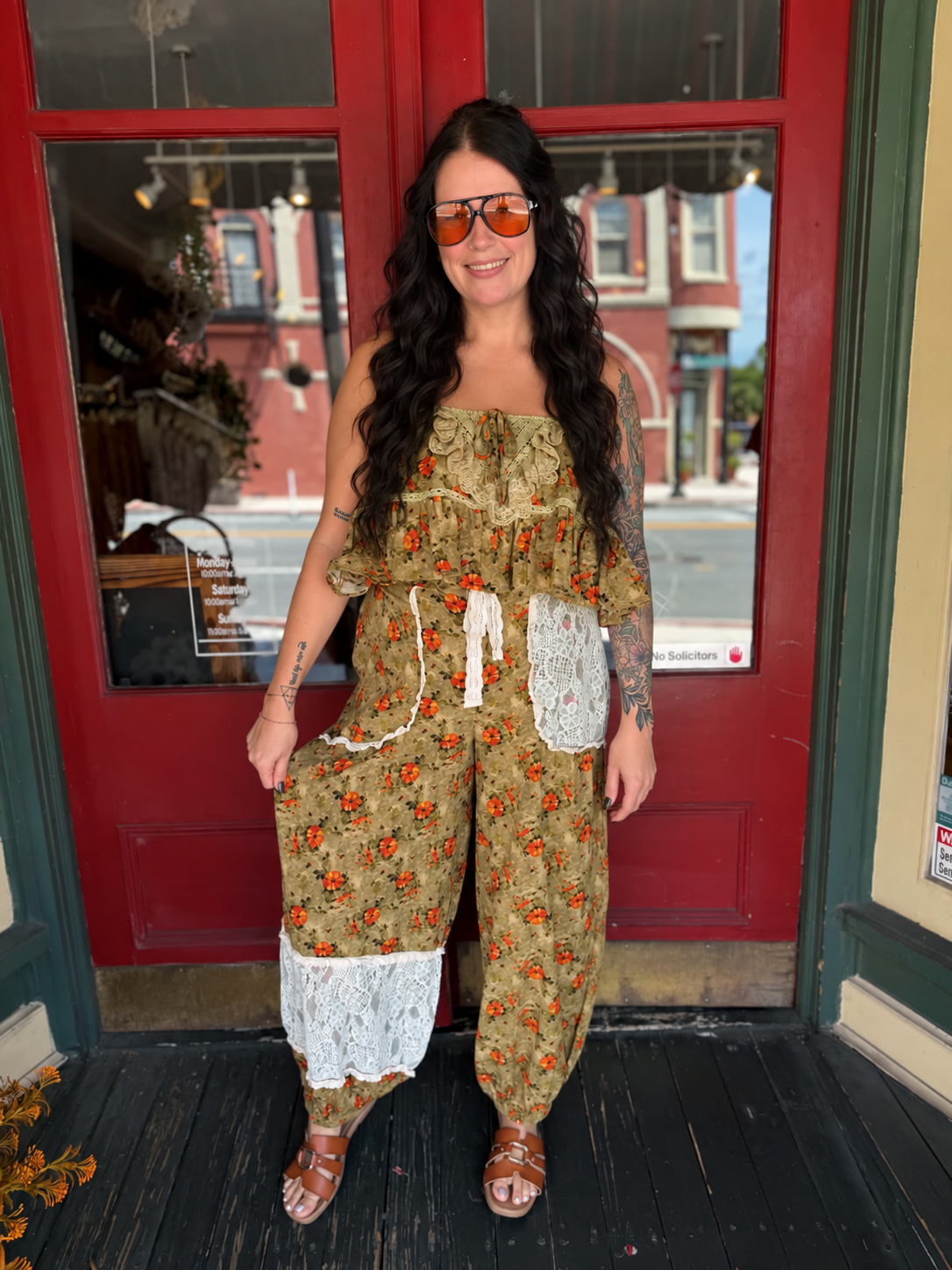 Wandering Wildflower – Olive Gauze Pants