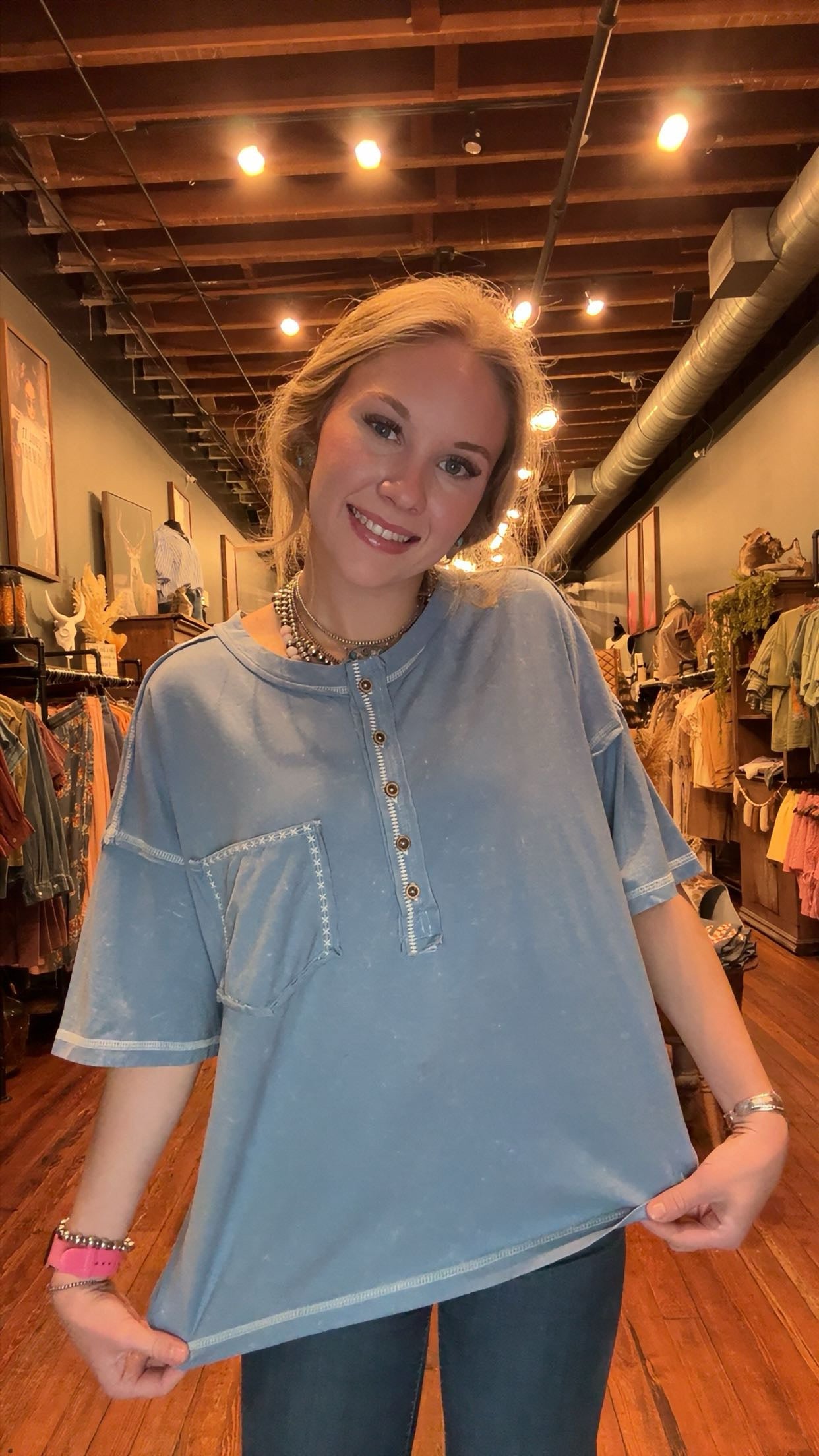 Denim Coastline – Acid Wash Top
