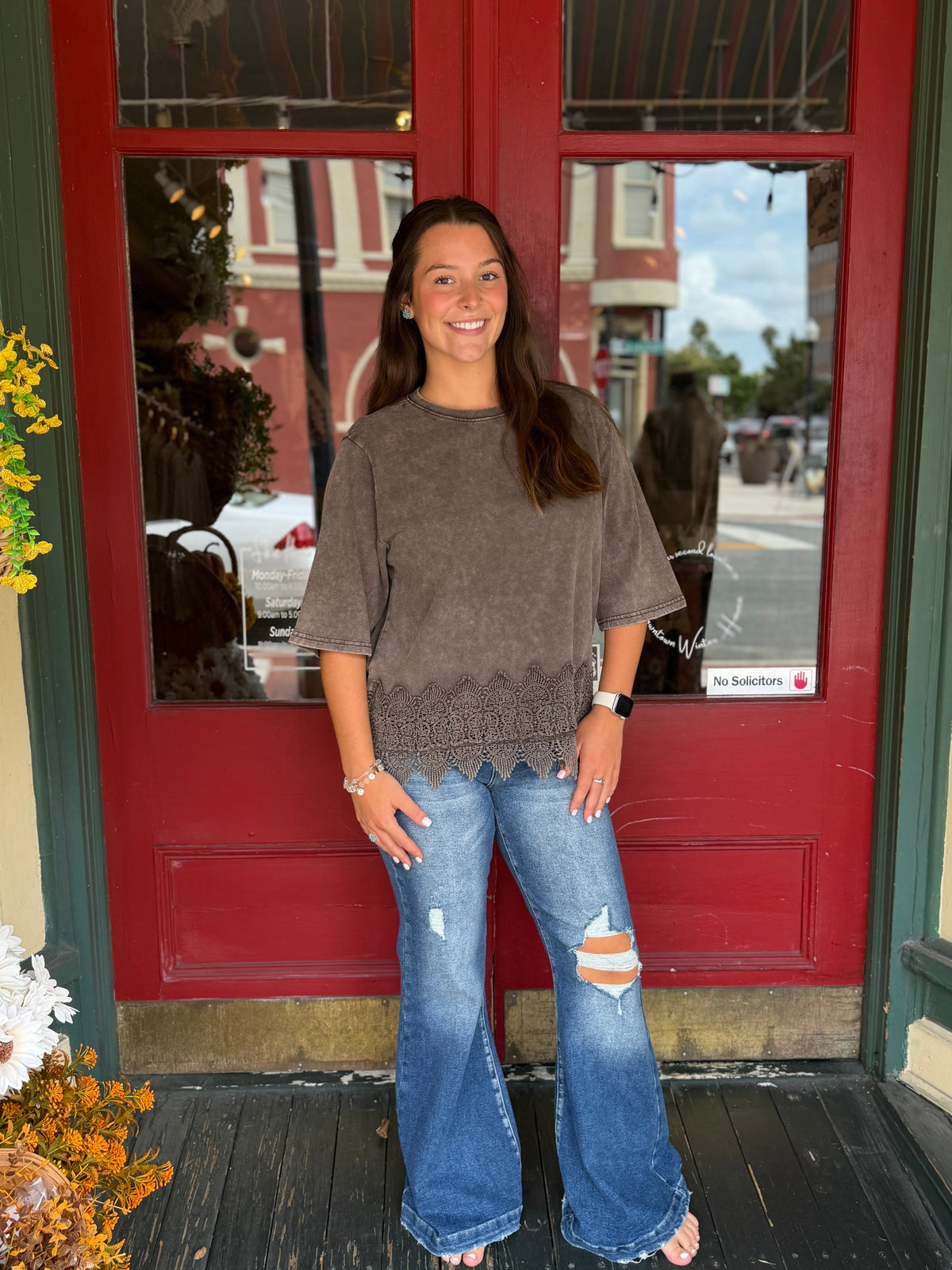 Toasted Oak – Espresso Lace Top