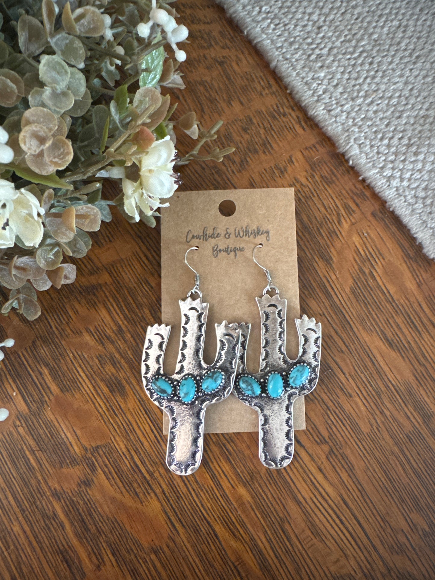 Stamped Cactus - Earrings