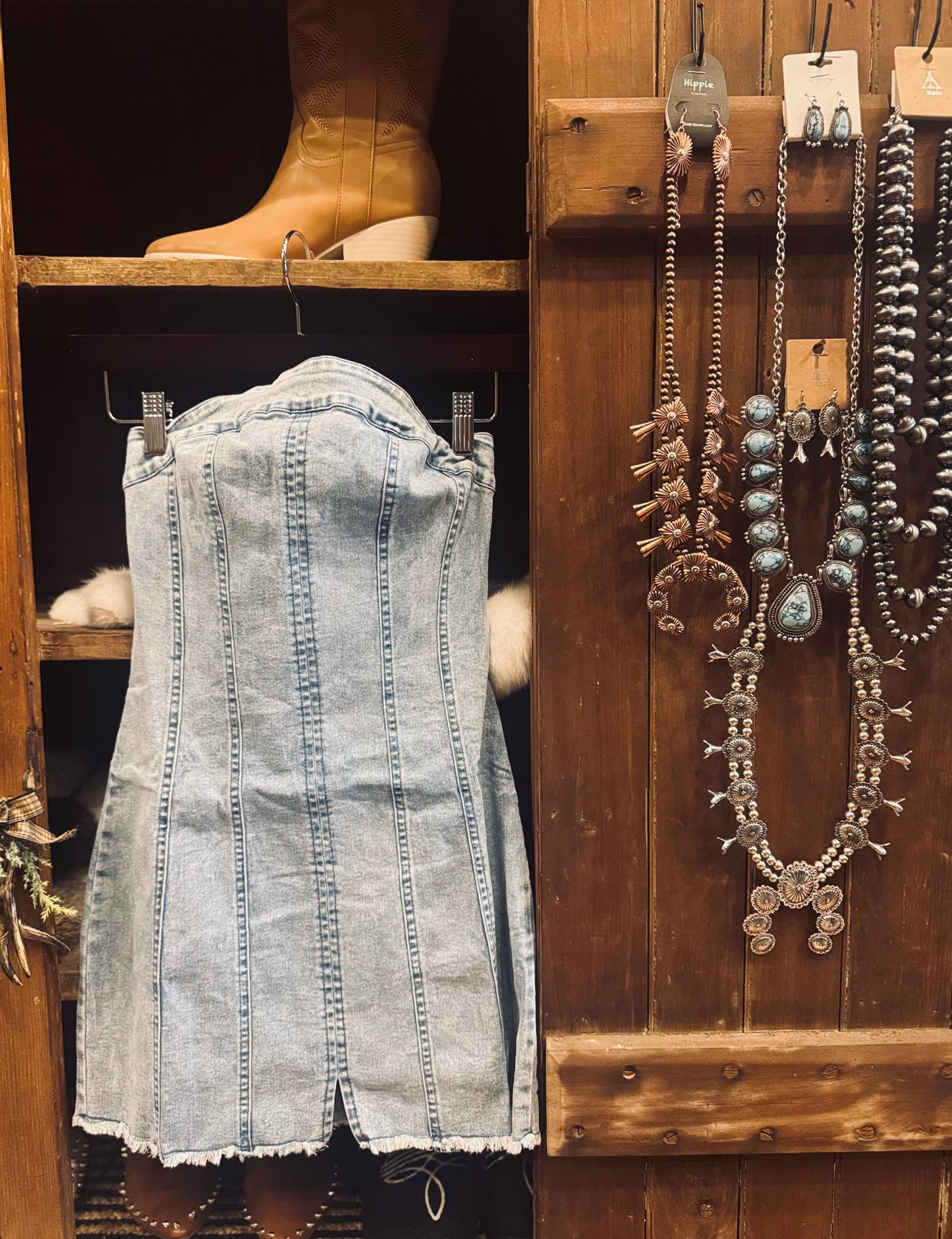 Cowgirl Curve - Denim Body-Con Dress