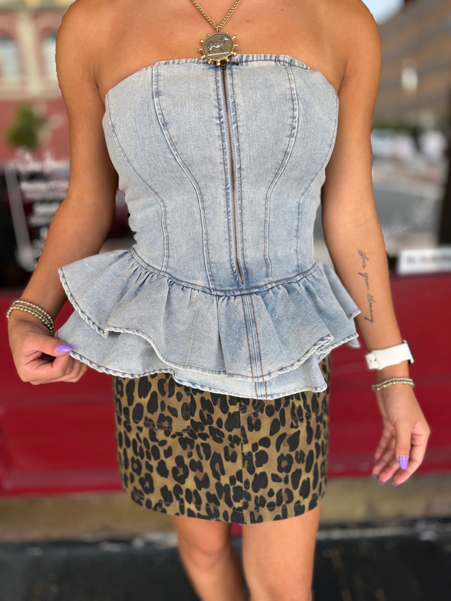 The Outlaw Belle – Denim Corset Top