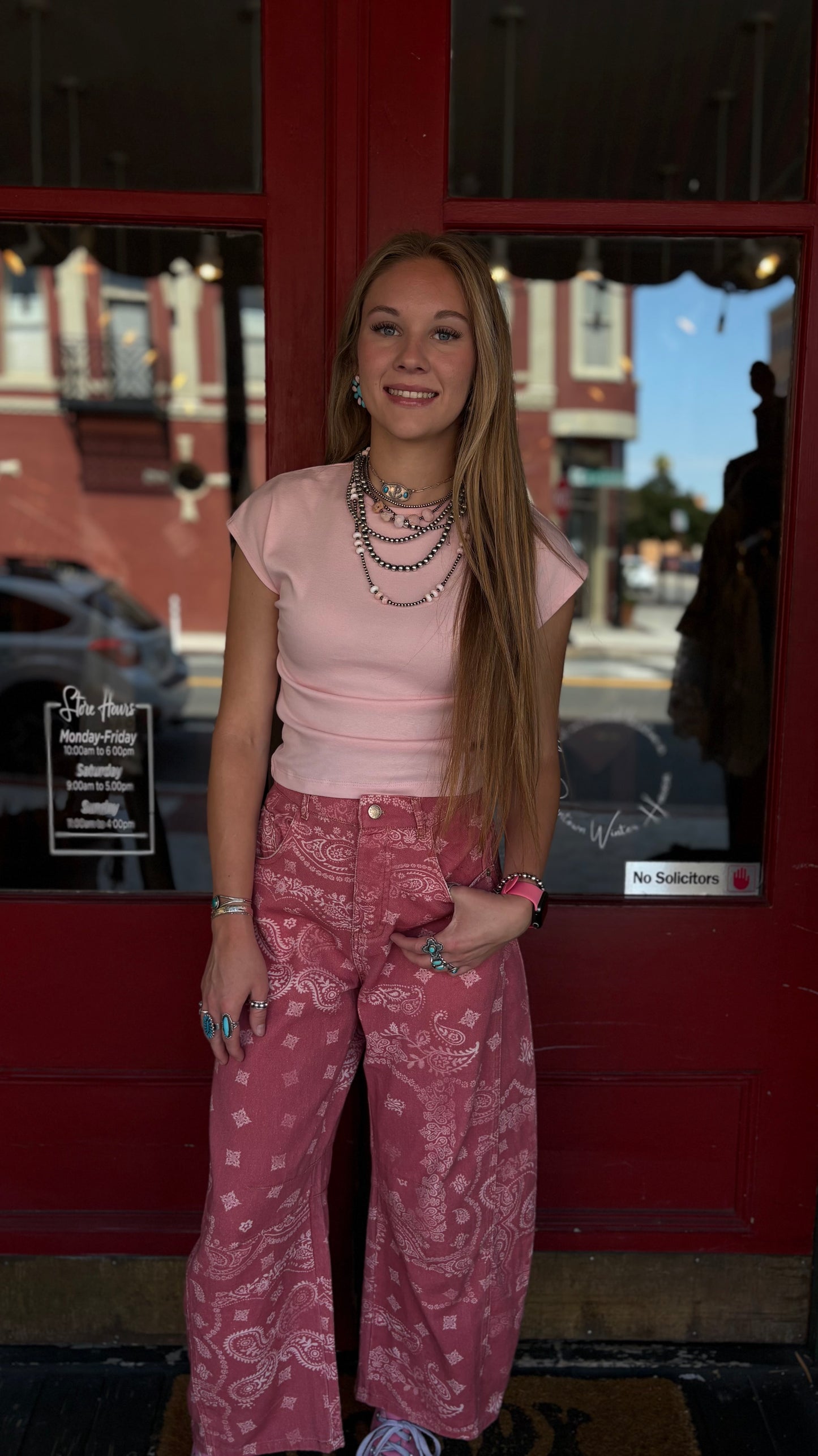 Rose Rebel – Bandana Barrel Jeans