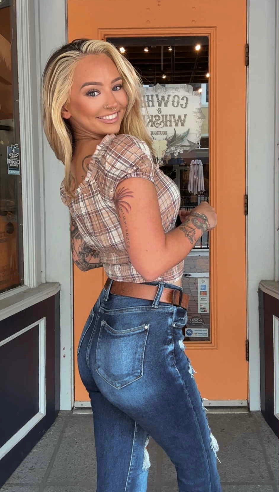 Autumn Darling - Plaid Crop Top