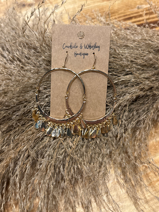 Coin Tassel - Gold Earrings