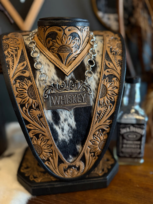 Whiskey Decanter Tag - Silver Necklace