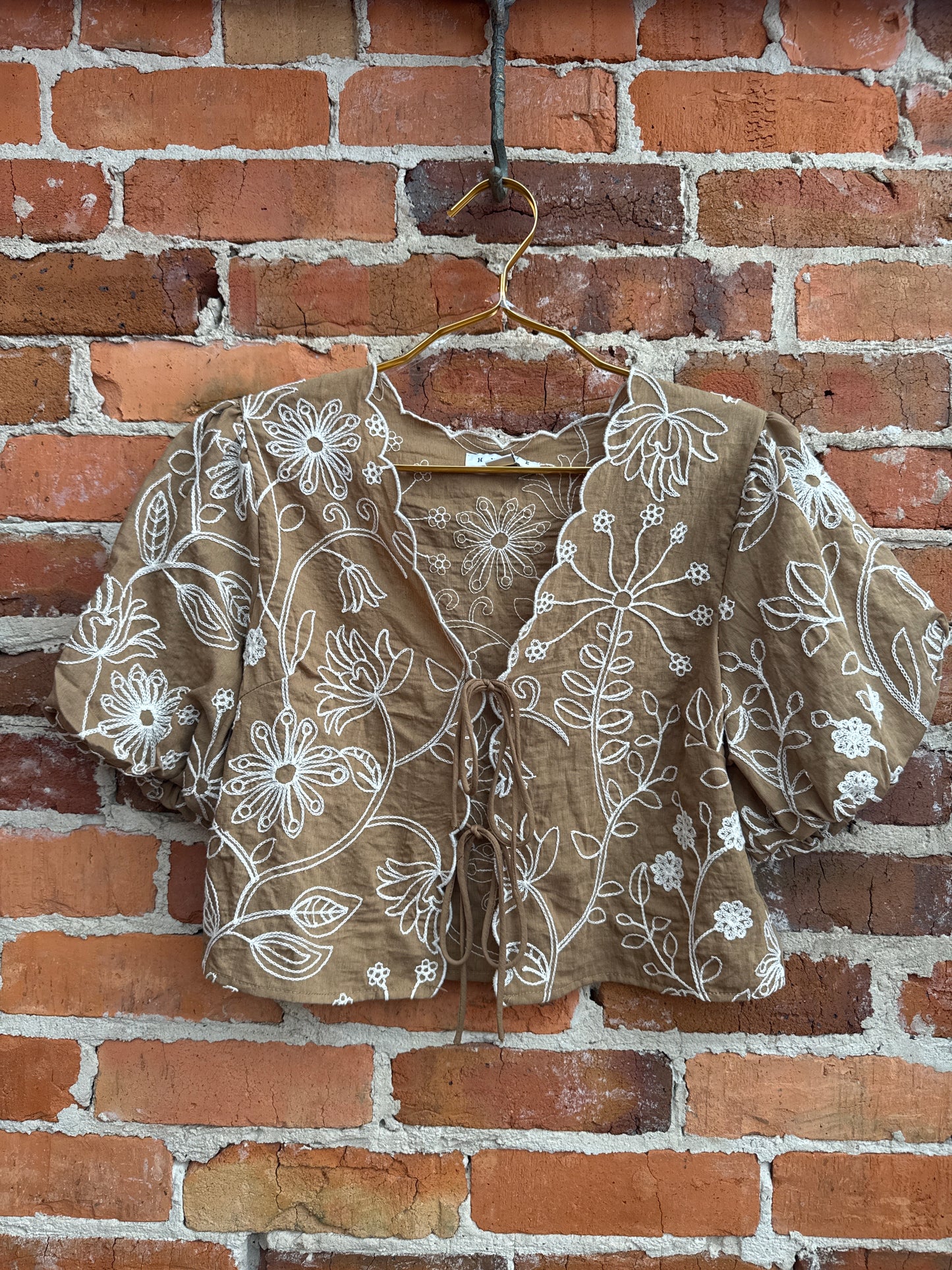 Honey Lace - Camel Tie Top