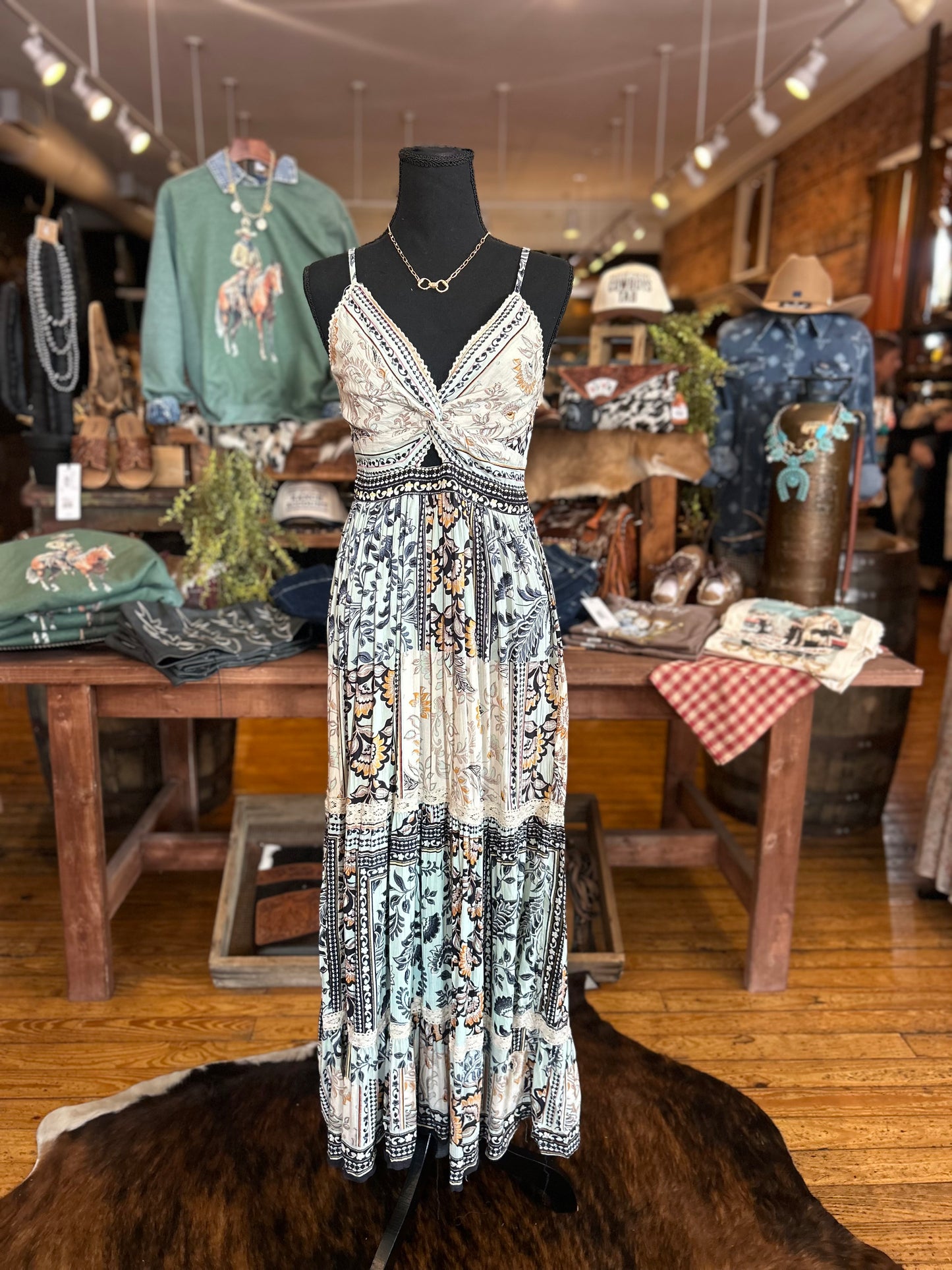 Mint Mirage – Floral Maxi Dress