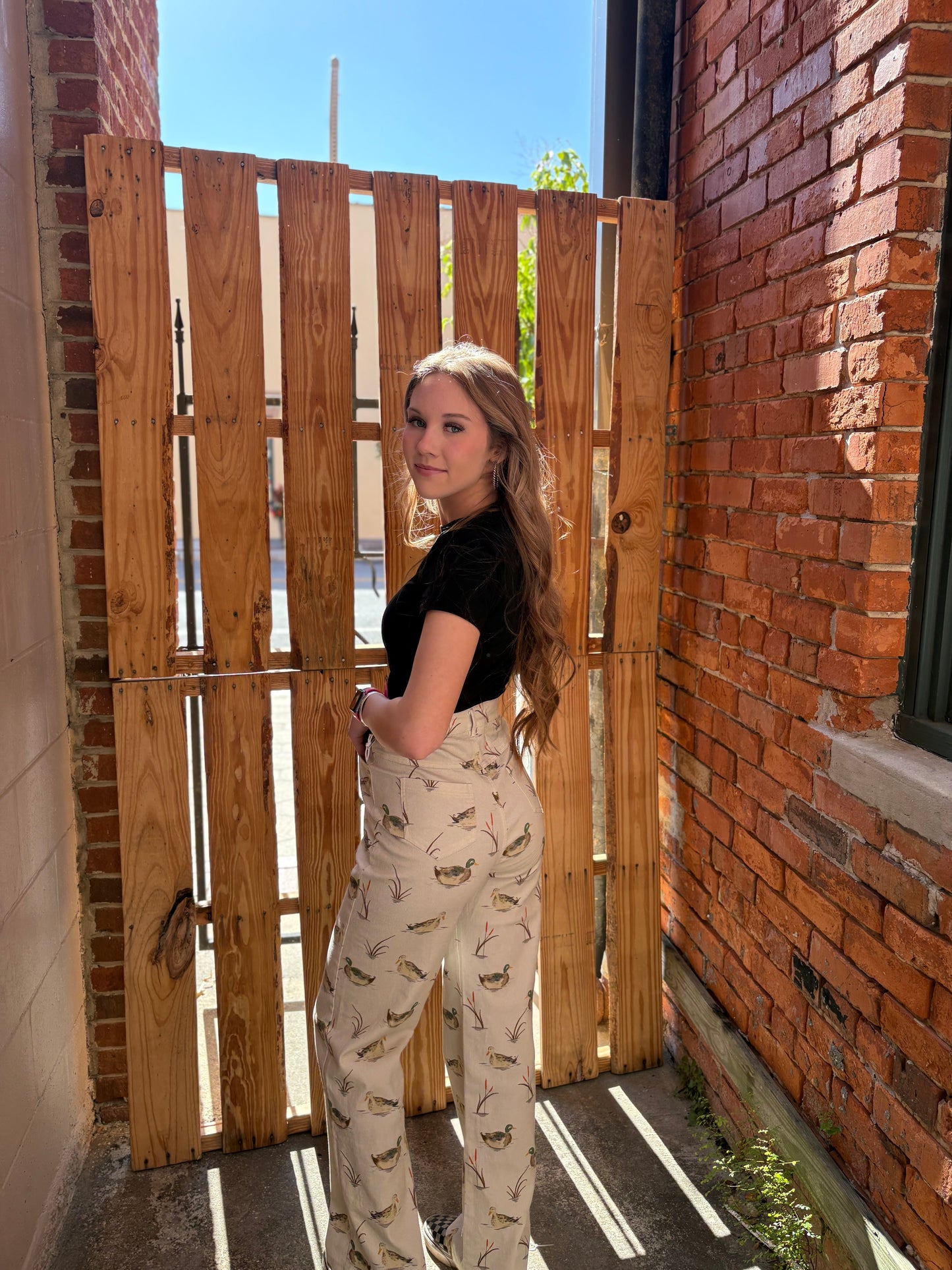 Ranch Water Duck- High Rise Straight Jeans