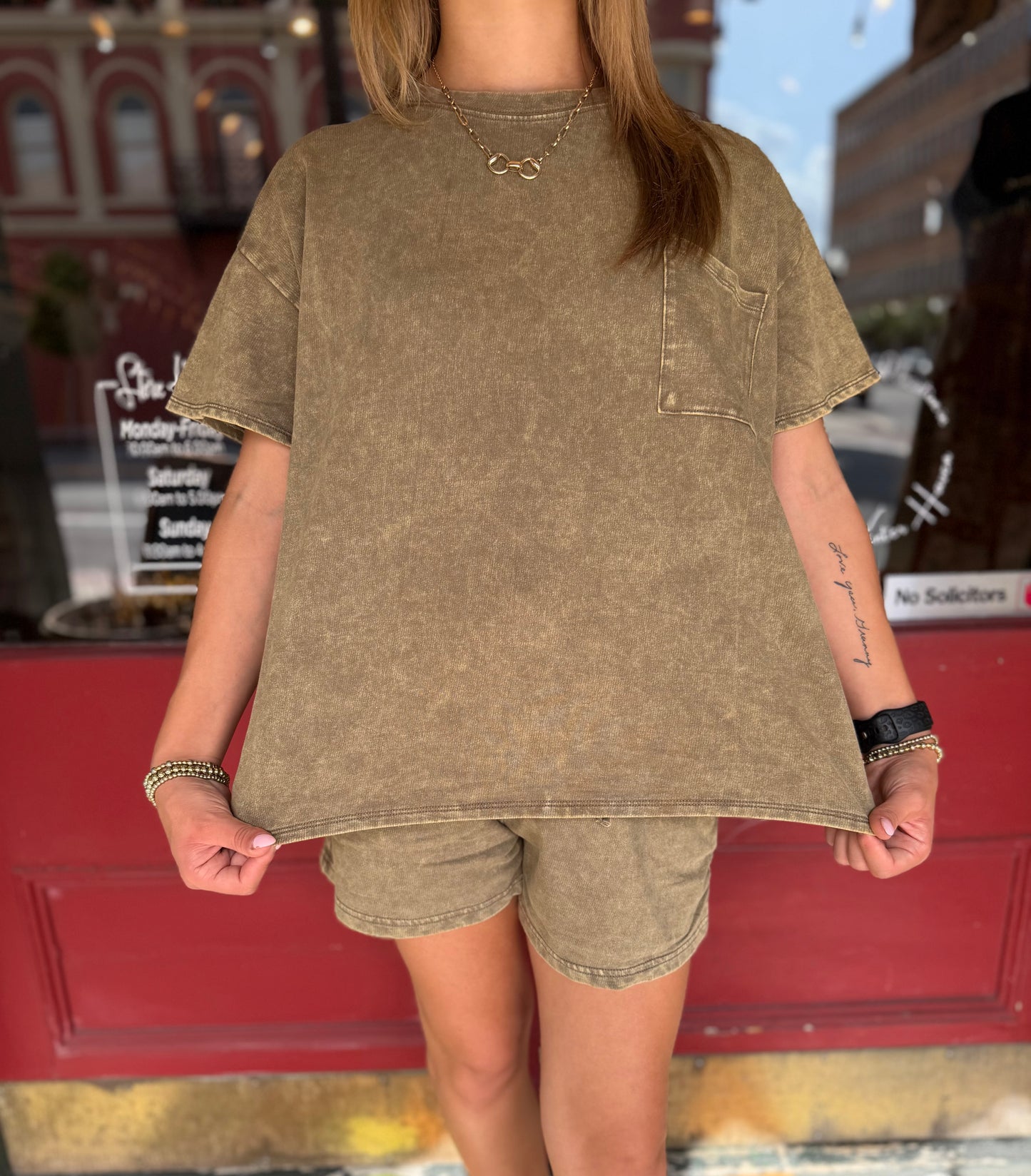 Cozy Retreat – Mocha Acid Washed Lounge Set