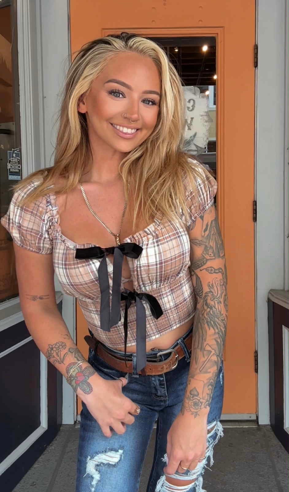 Autumn Darling - Plaid Crop Top