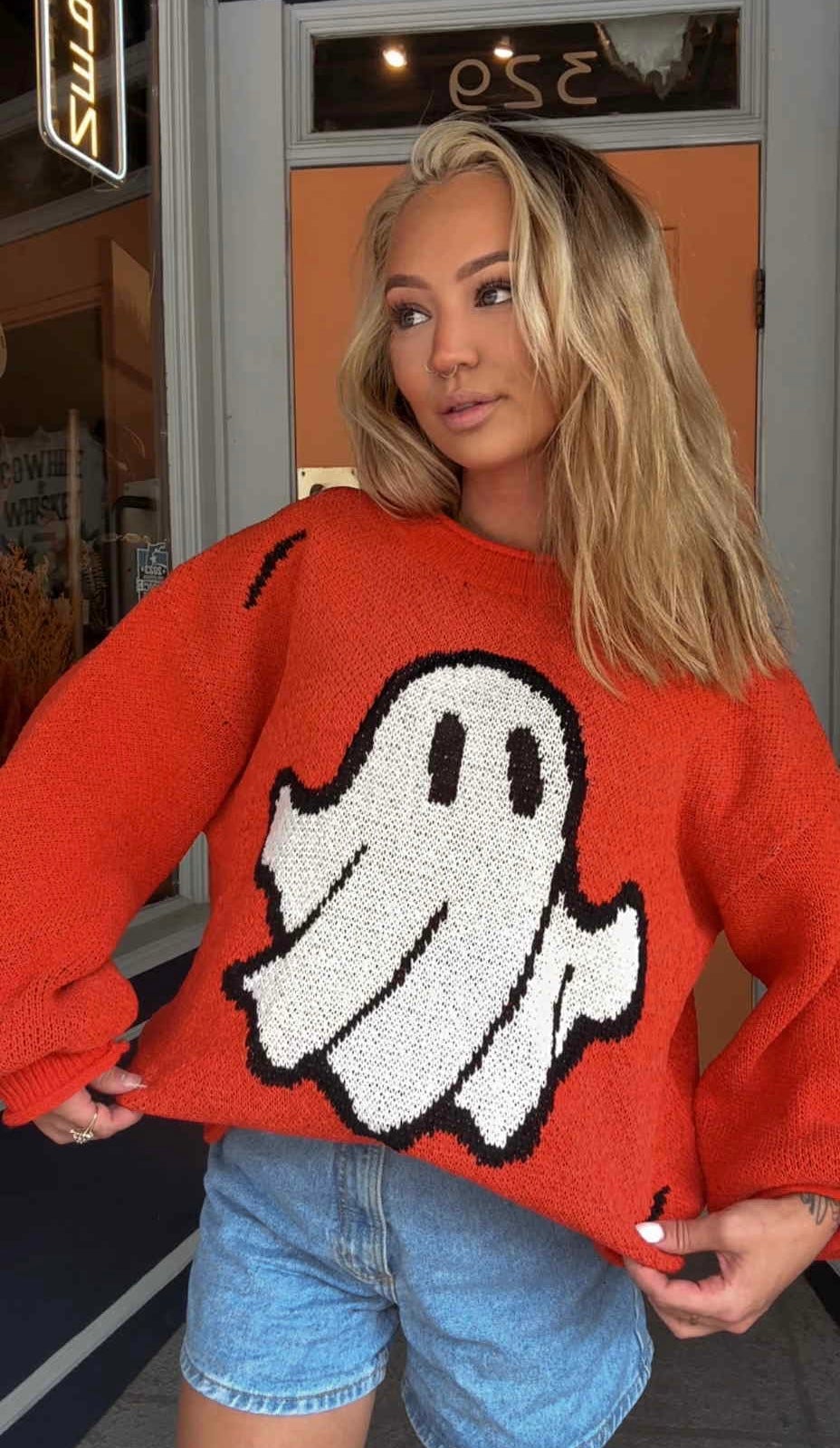 Cozy Ghost - Orange Sweater