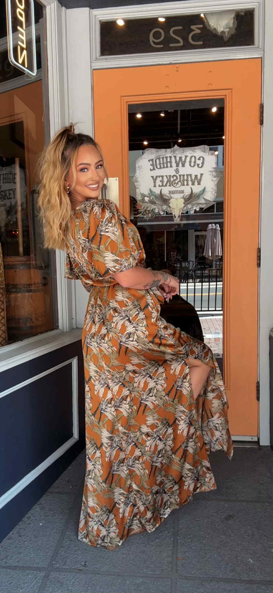 Cider Thistle - Rust Maxi Dress