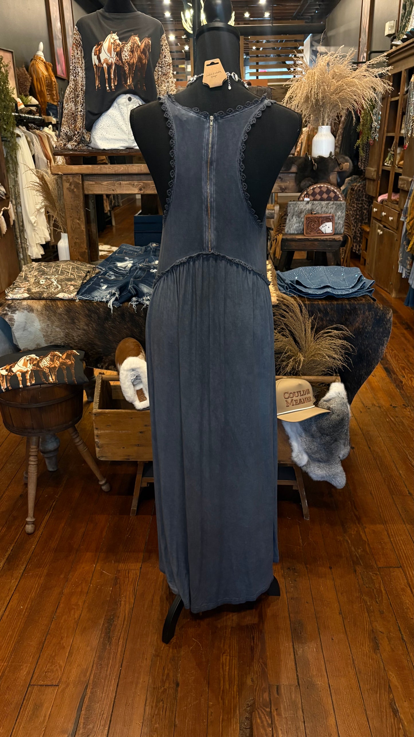 Mountain Mist – Dusty Blue Maxi Dress
