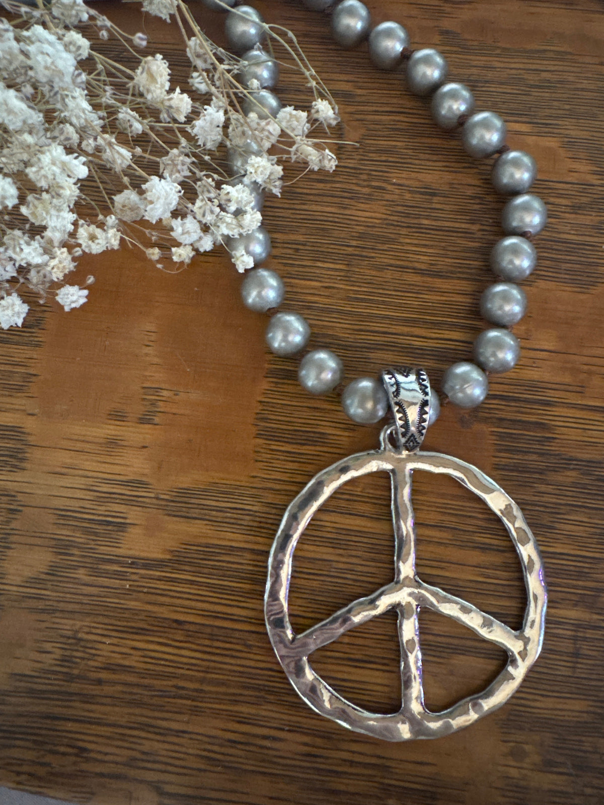 Peace N Pearl - Necklace