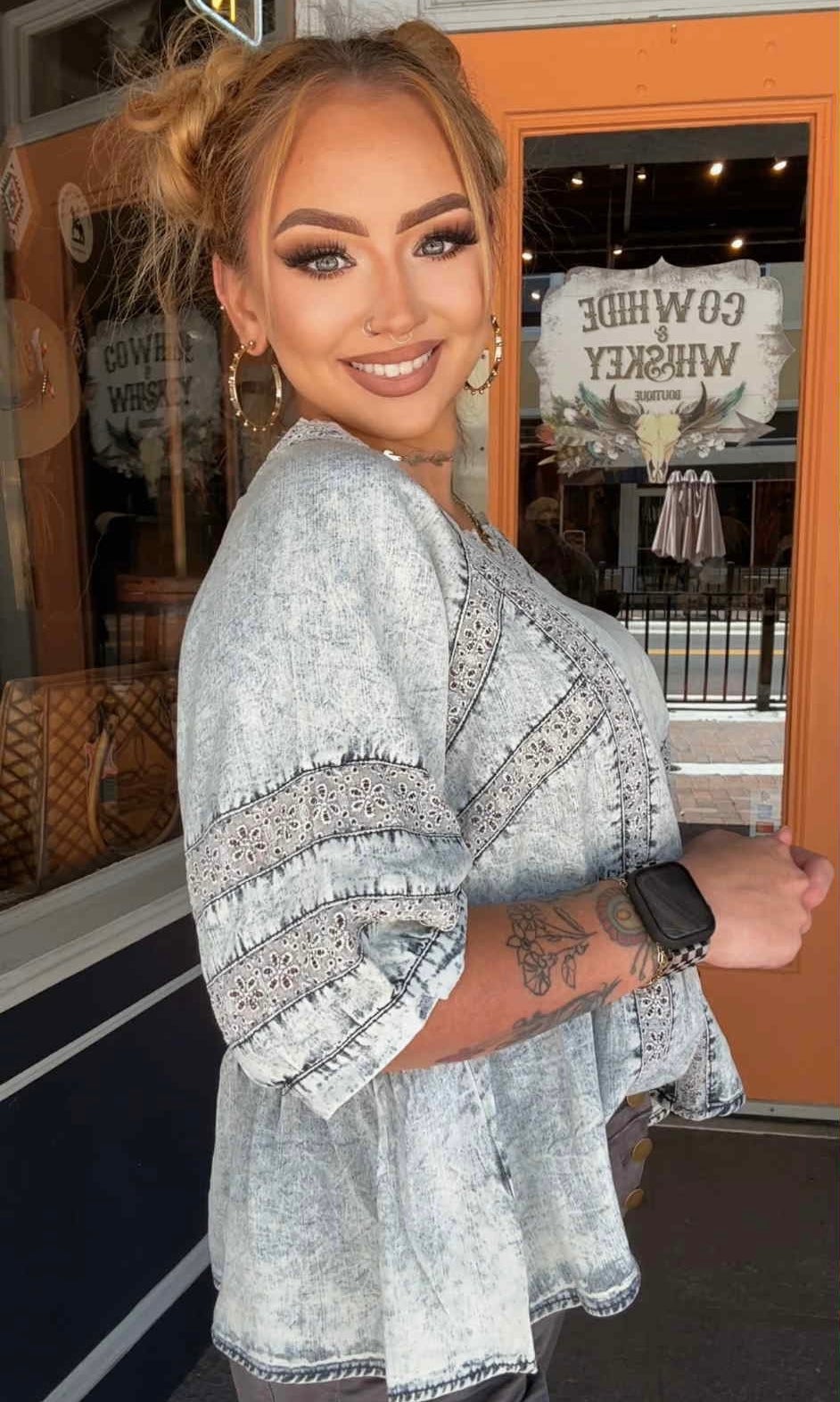 Chambray Charm - Denim Top