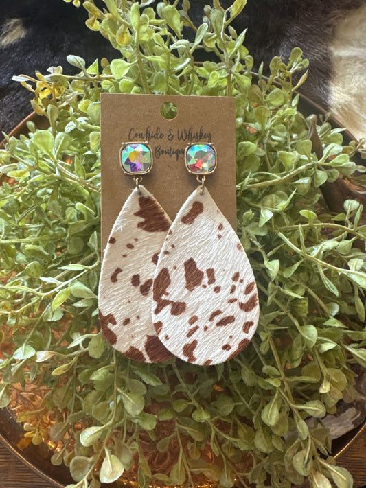 Cowhide Glam - Earrings