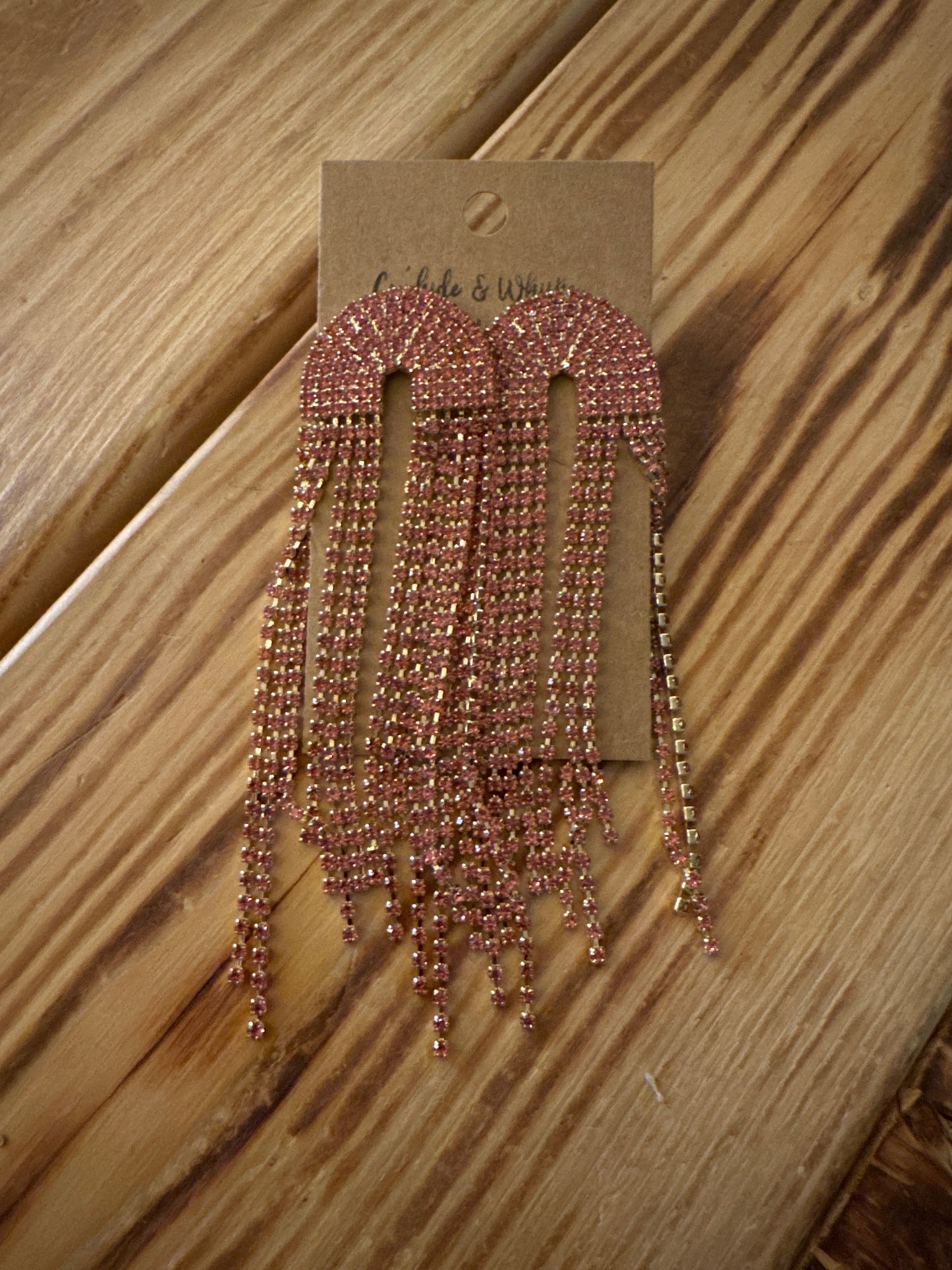 Pink Waterfall - Earrings