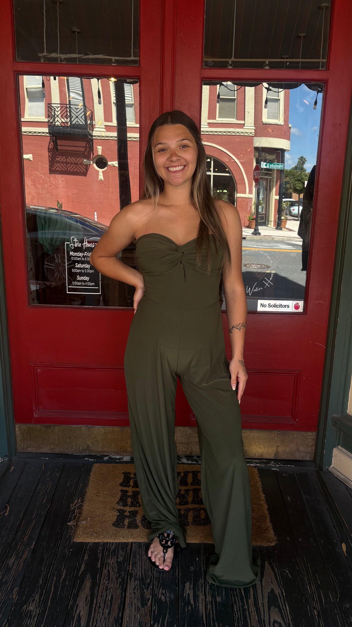 Olive Luxe Jumpsuit – Wide Leg Jumpsuit