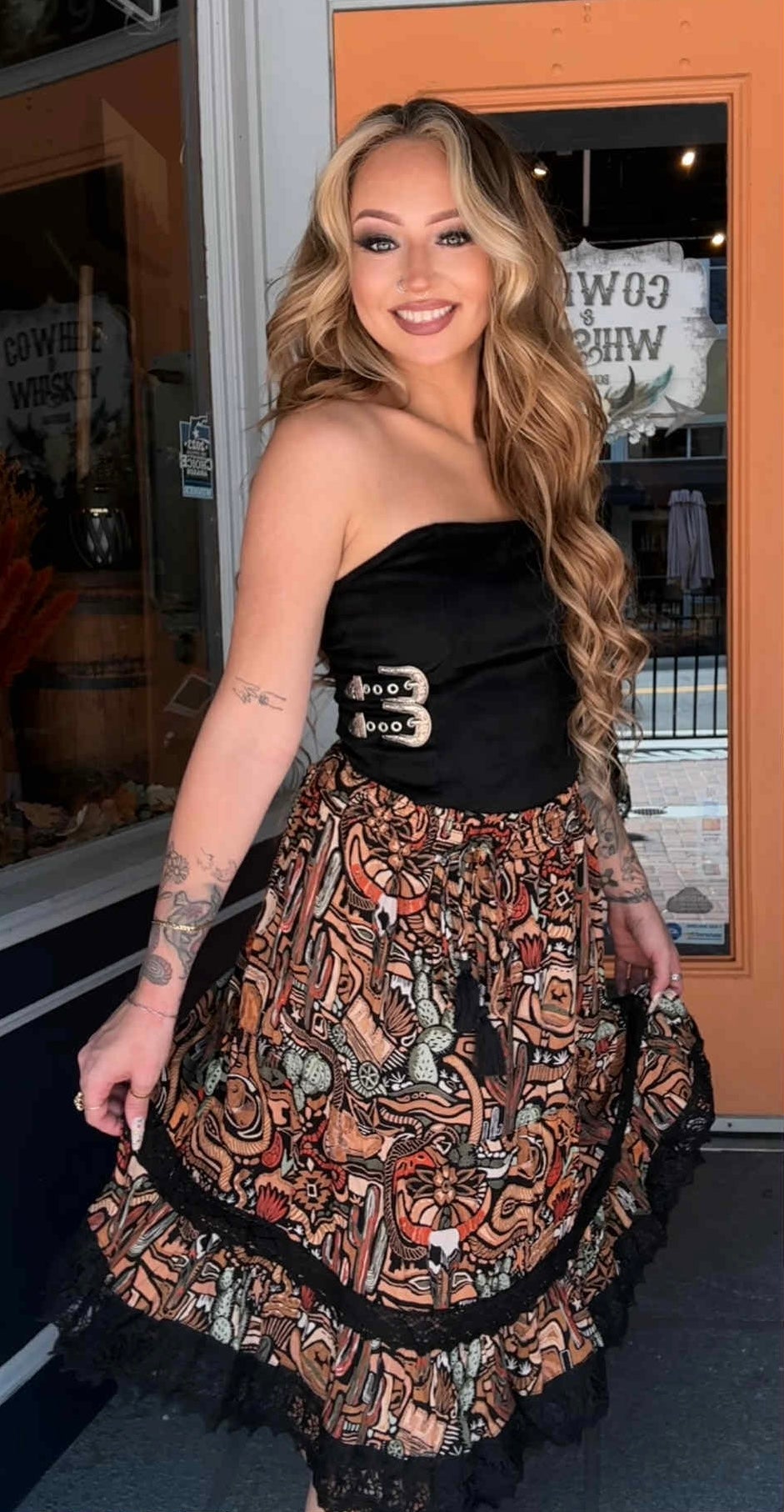 Western Collage - Lace Skirt