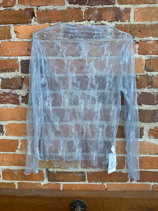 Flying Floral Mesh - Light blue