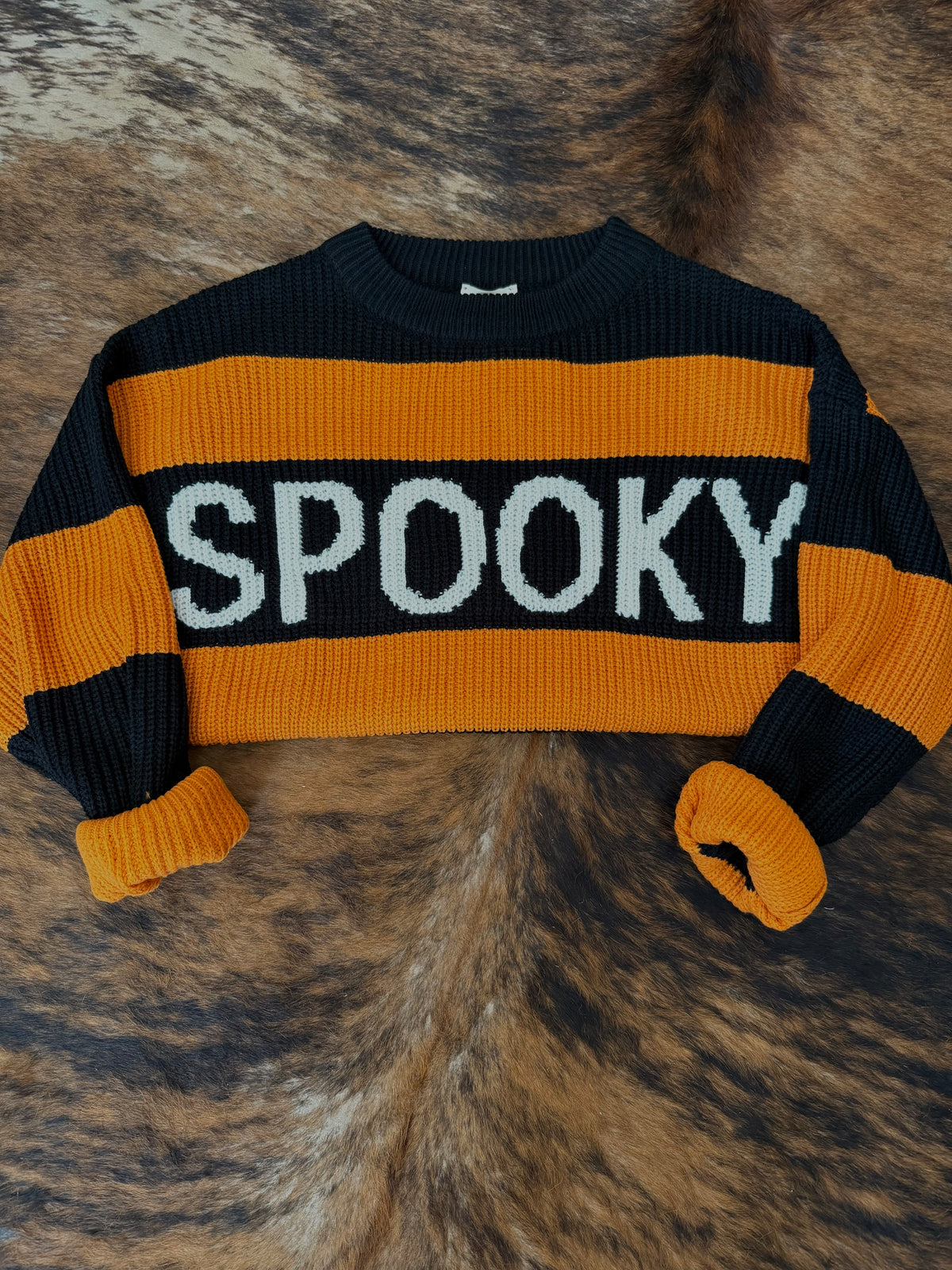 Spooky Society – Black & Orange Knit Sweater