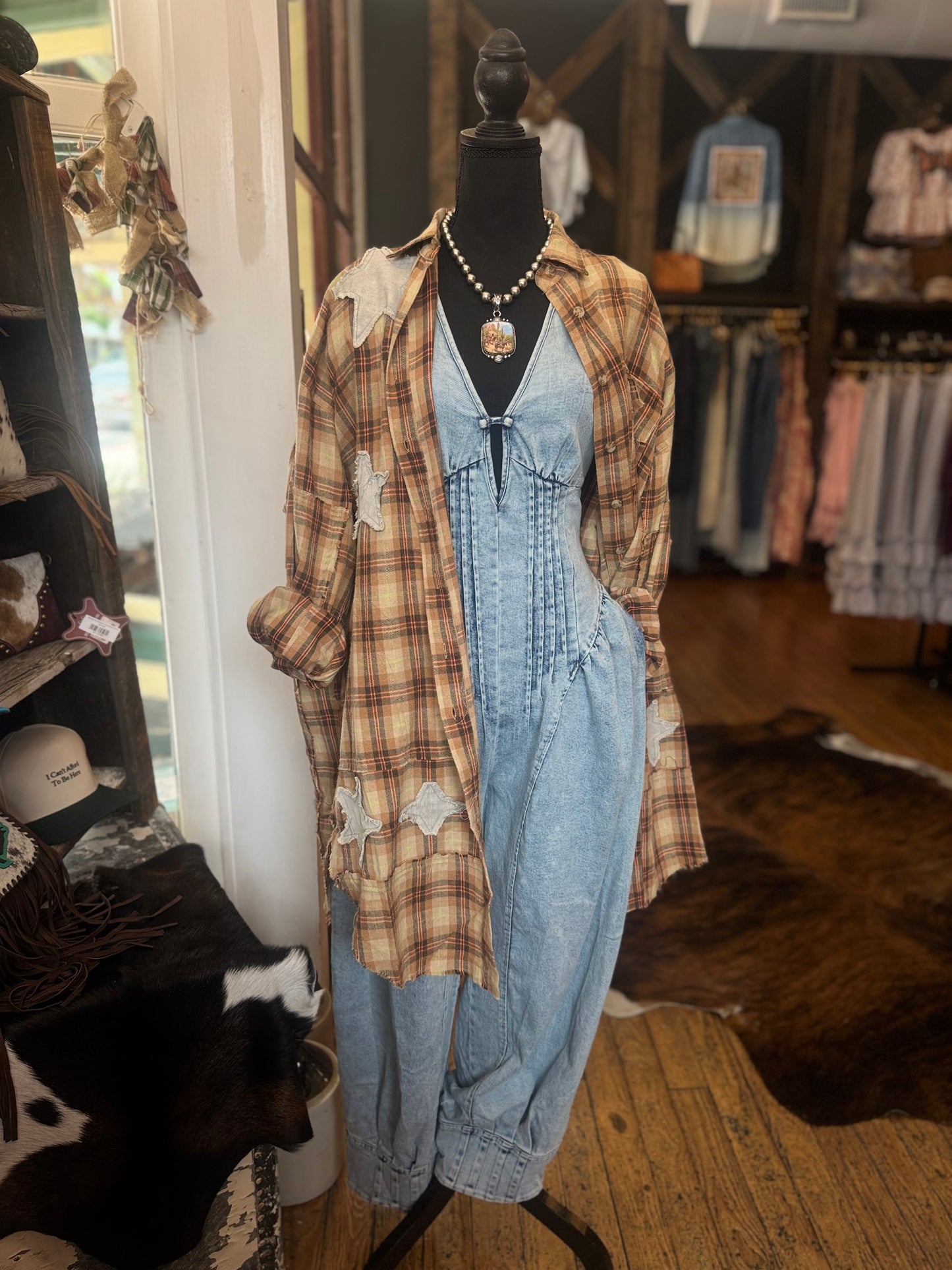 Starry Homestead – Plaid Shirt Dress
