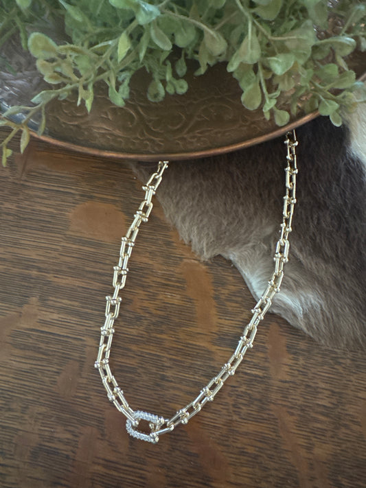 Bling Shackle Buckle - Necklace