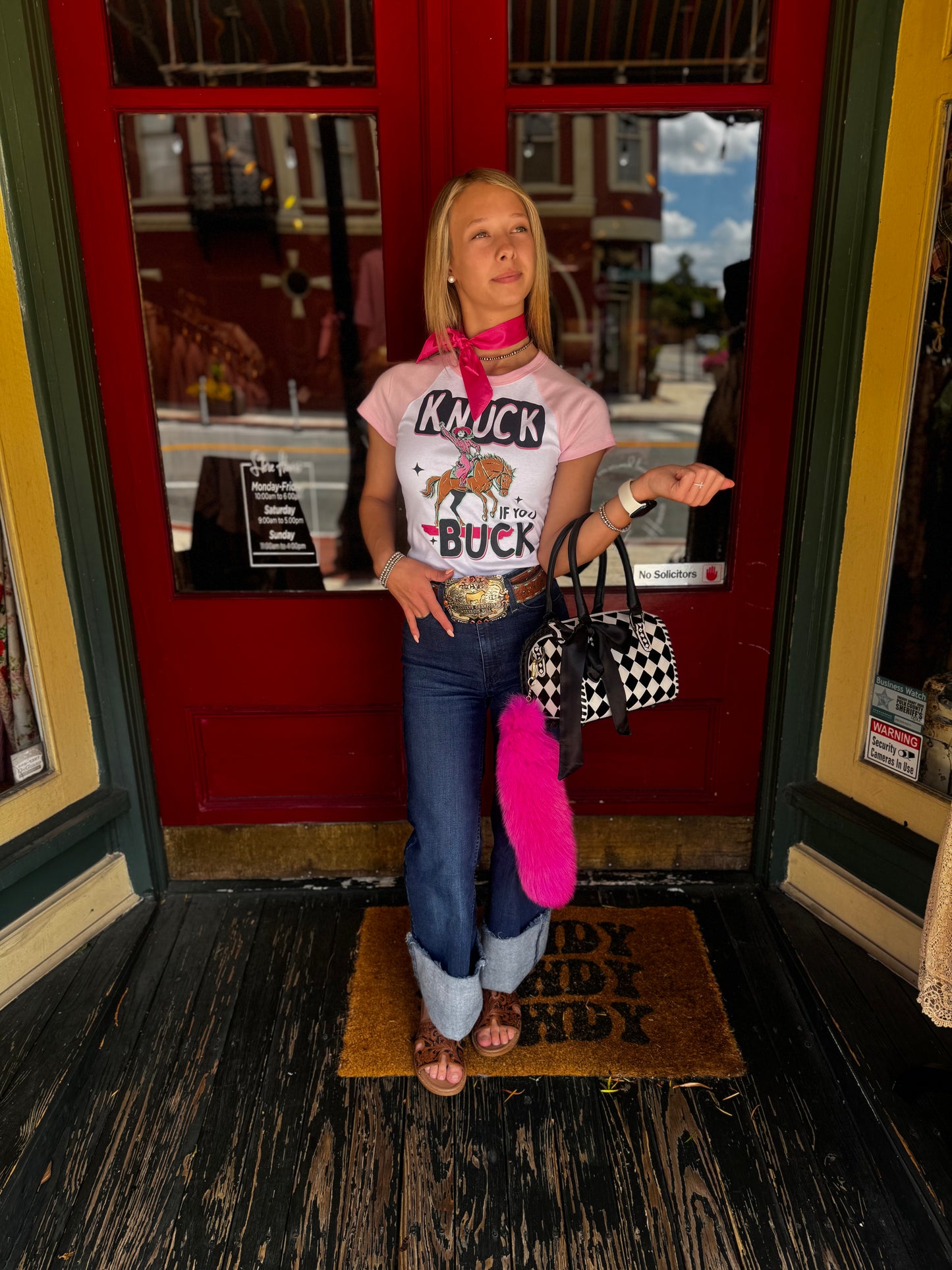 Knuck If You Buck - Pink Mini Tee