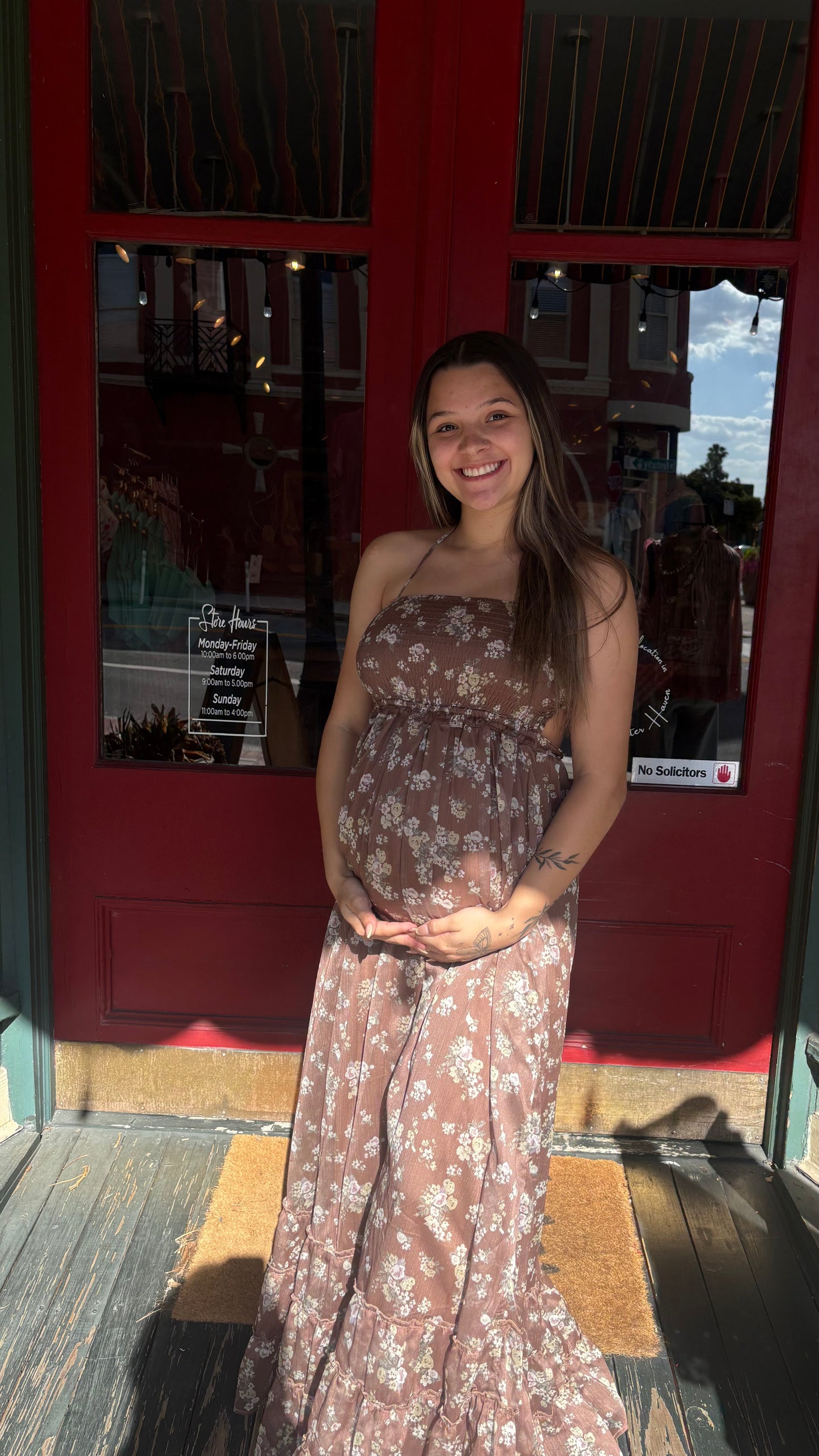 Cocoa Petals – Brown Floral Dress